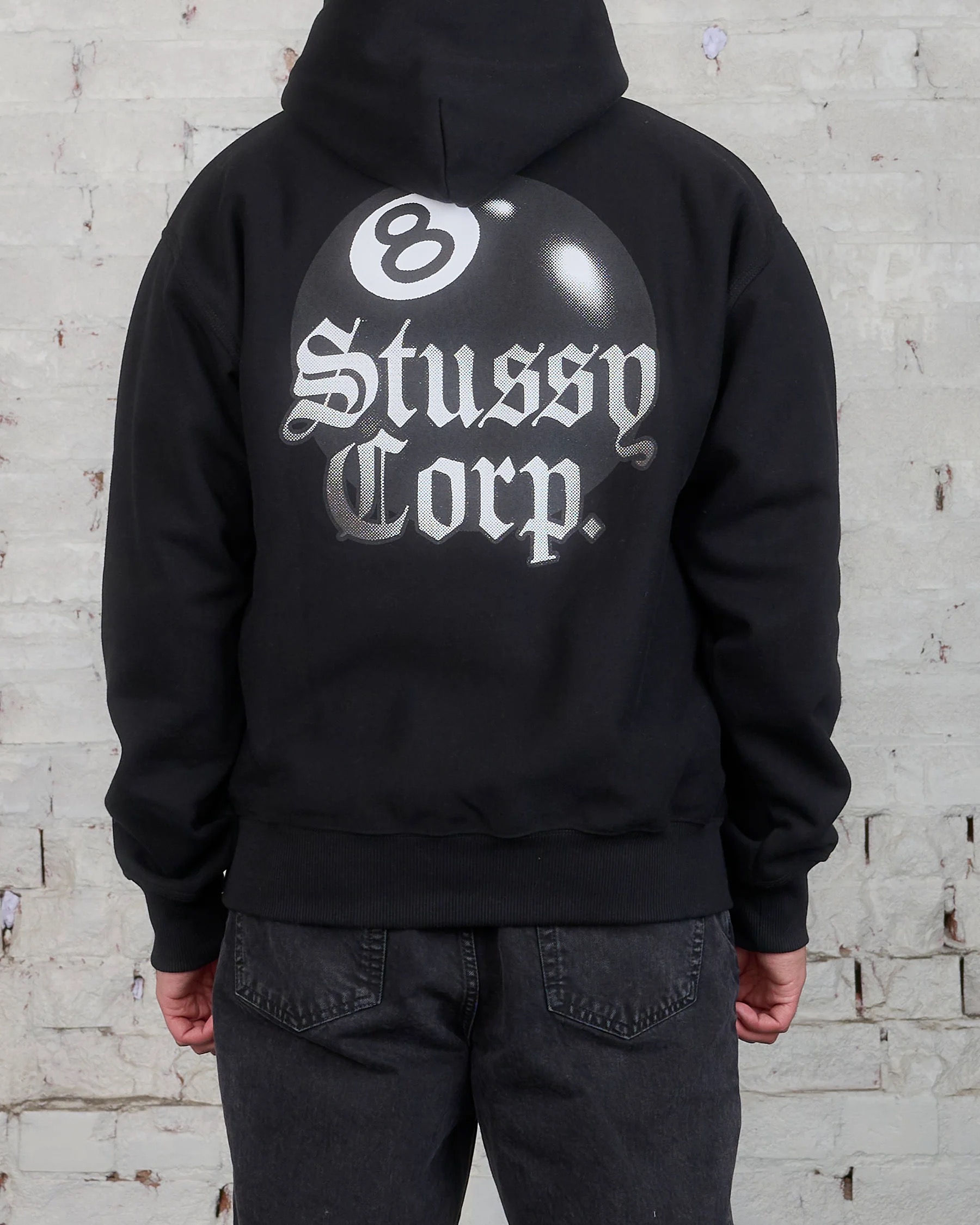 스투시 8볼 코퍼레이션 후드 블랙