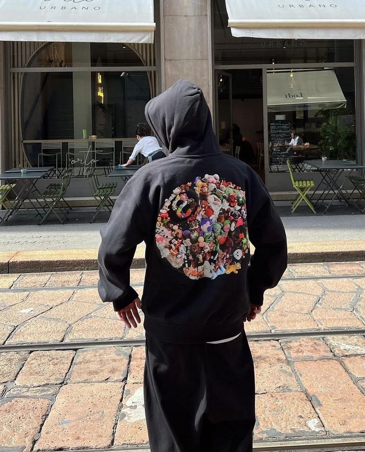 스투시 플러시 후드 블랙