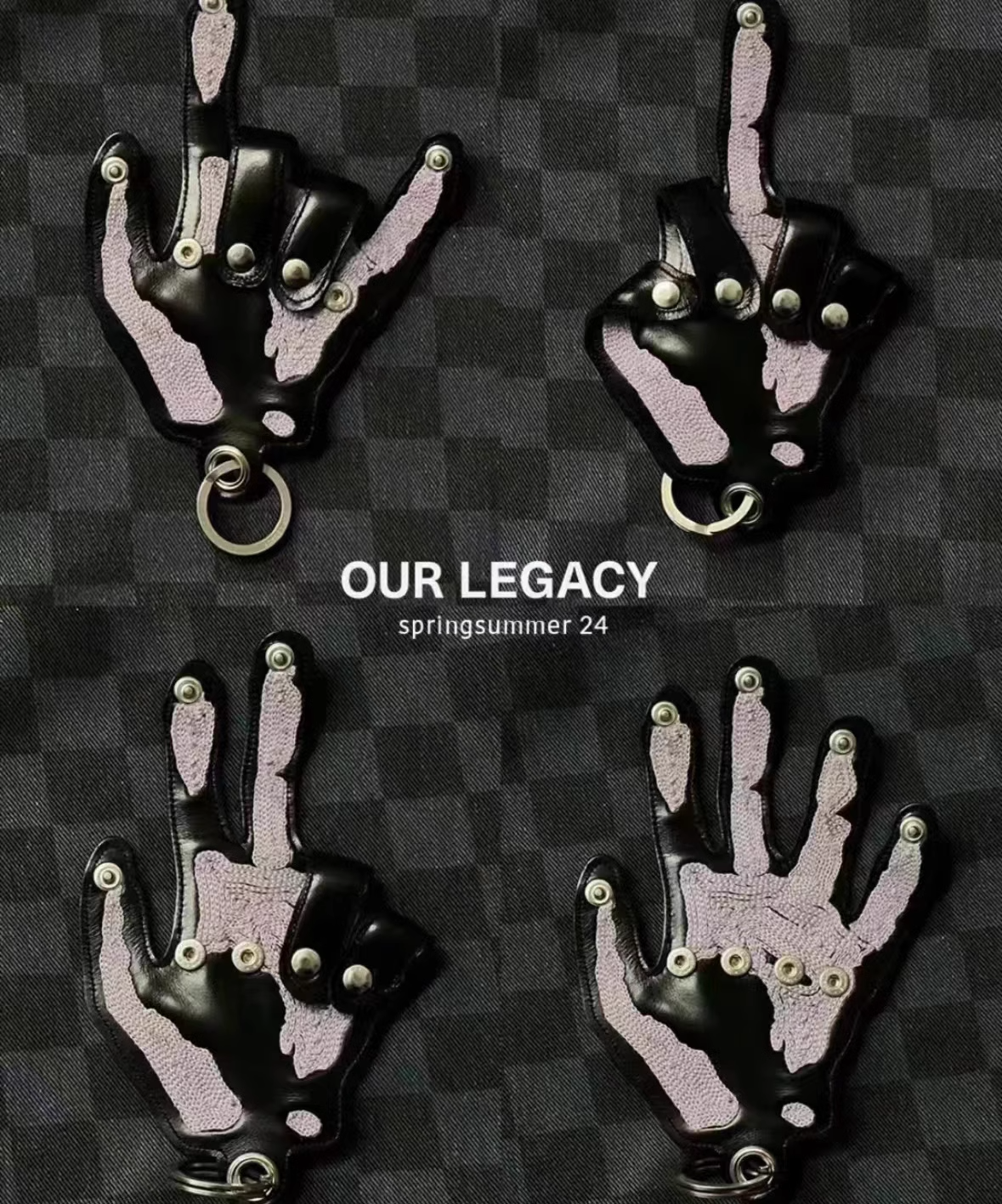 Our Legacy Hand Keyring Black Leather