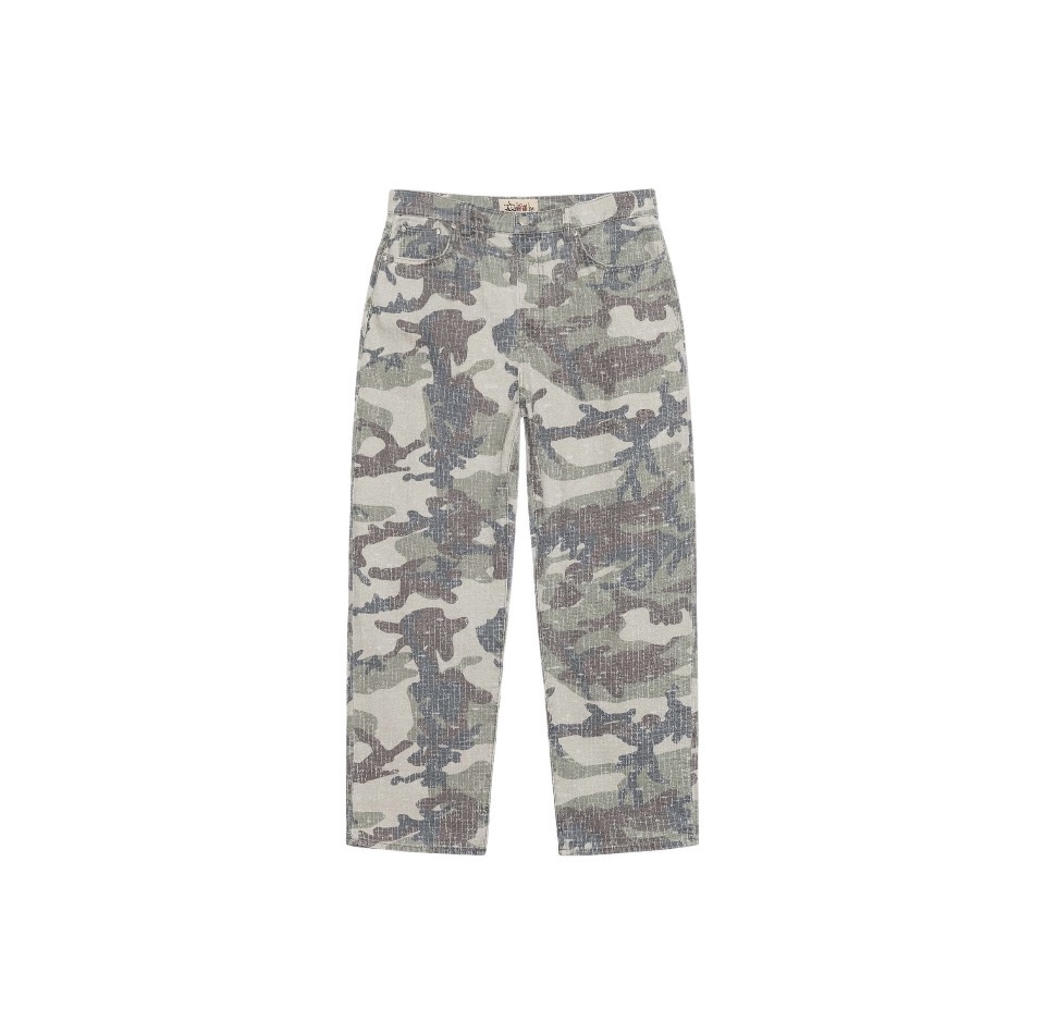 Stussy Camo Canvas Big Ol’ Jean Needlepunch Woodland Camo