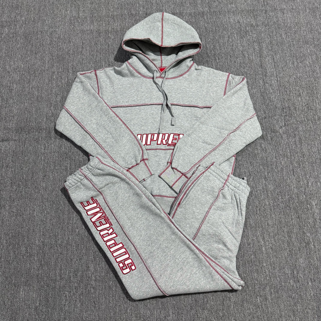 Supreme Coverstitch Sweatset Heather Grey
