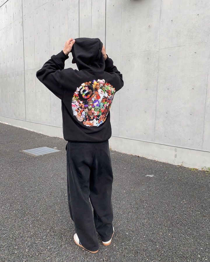 스투시 플러시 후드 블랙