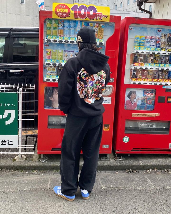 스투시 플러시 후드 블랙