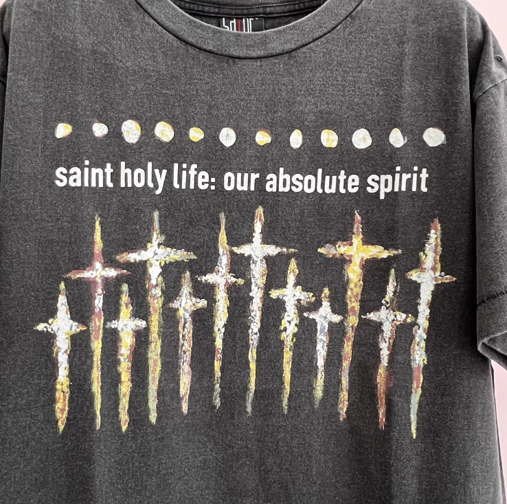 세인트 마이클 x 포 섬원 갓 FS 숏슬리브 티셔츠 블랙