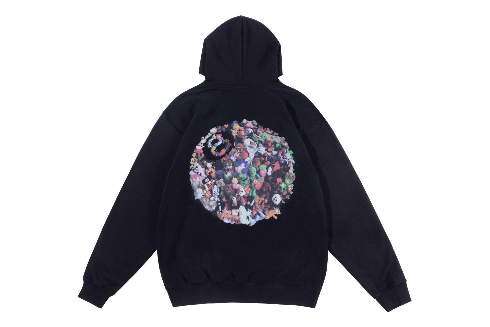 스투시 플러시 후드 블랙