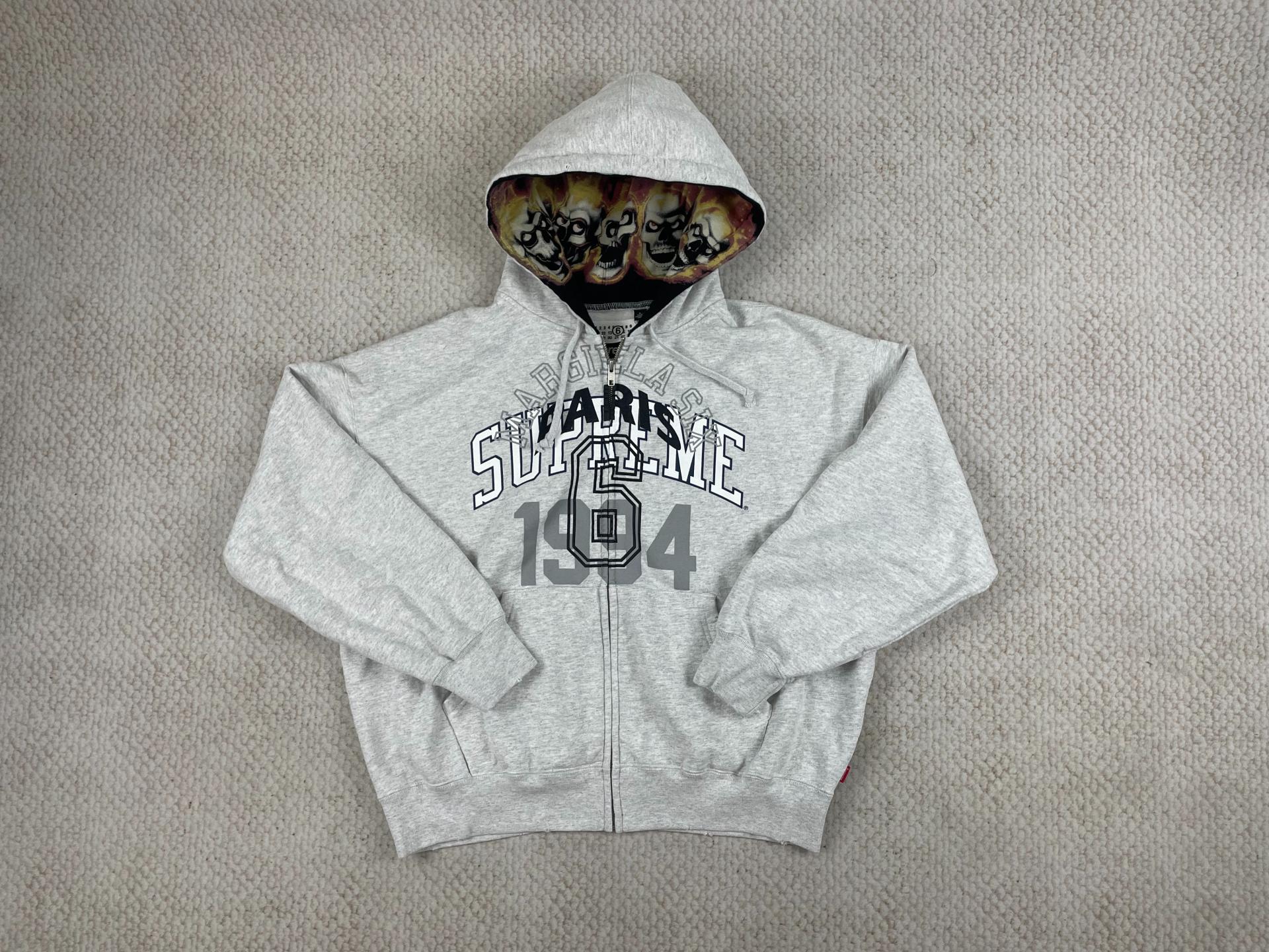 Supreme x MM6 Maison Margiela Zip Up Hooded Sweatshirt gray - 24SS