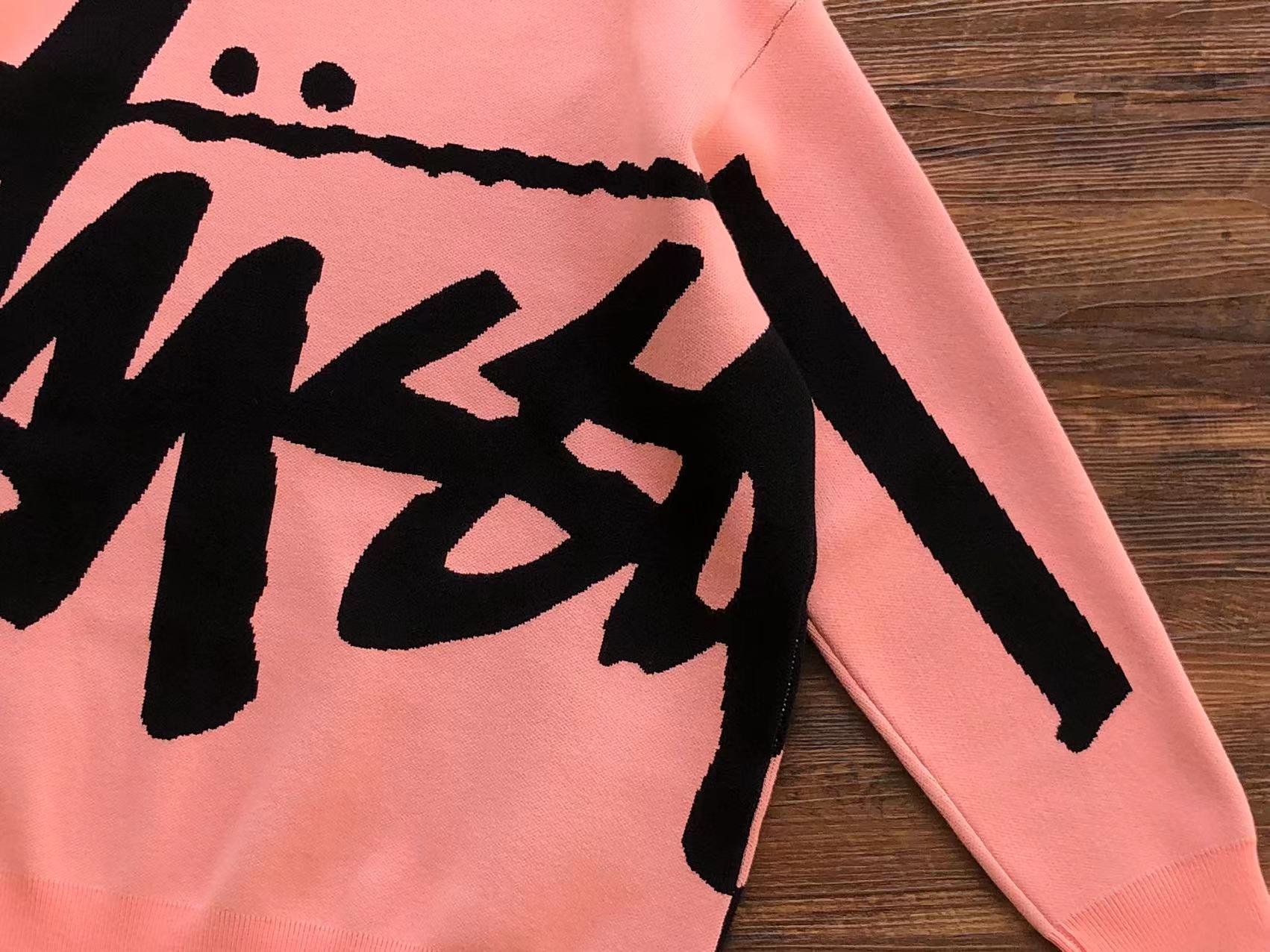 스투시 스탁 스웨터 핑크