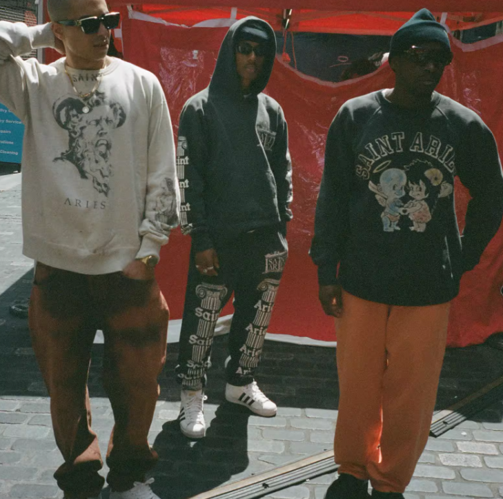 세인트 마이클 x 에리즈 크루 스웨트셔츠 미스터 에리즈 그레이