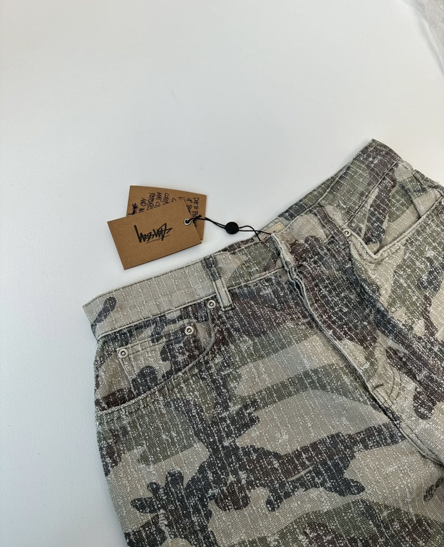 Stussy Camo Canvas Big Ol’ Jean Needlepunch Woodland Camo