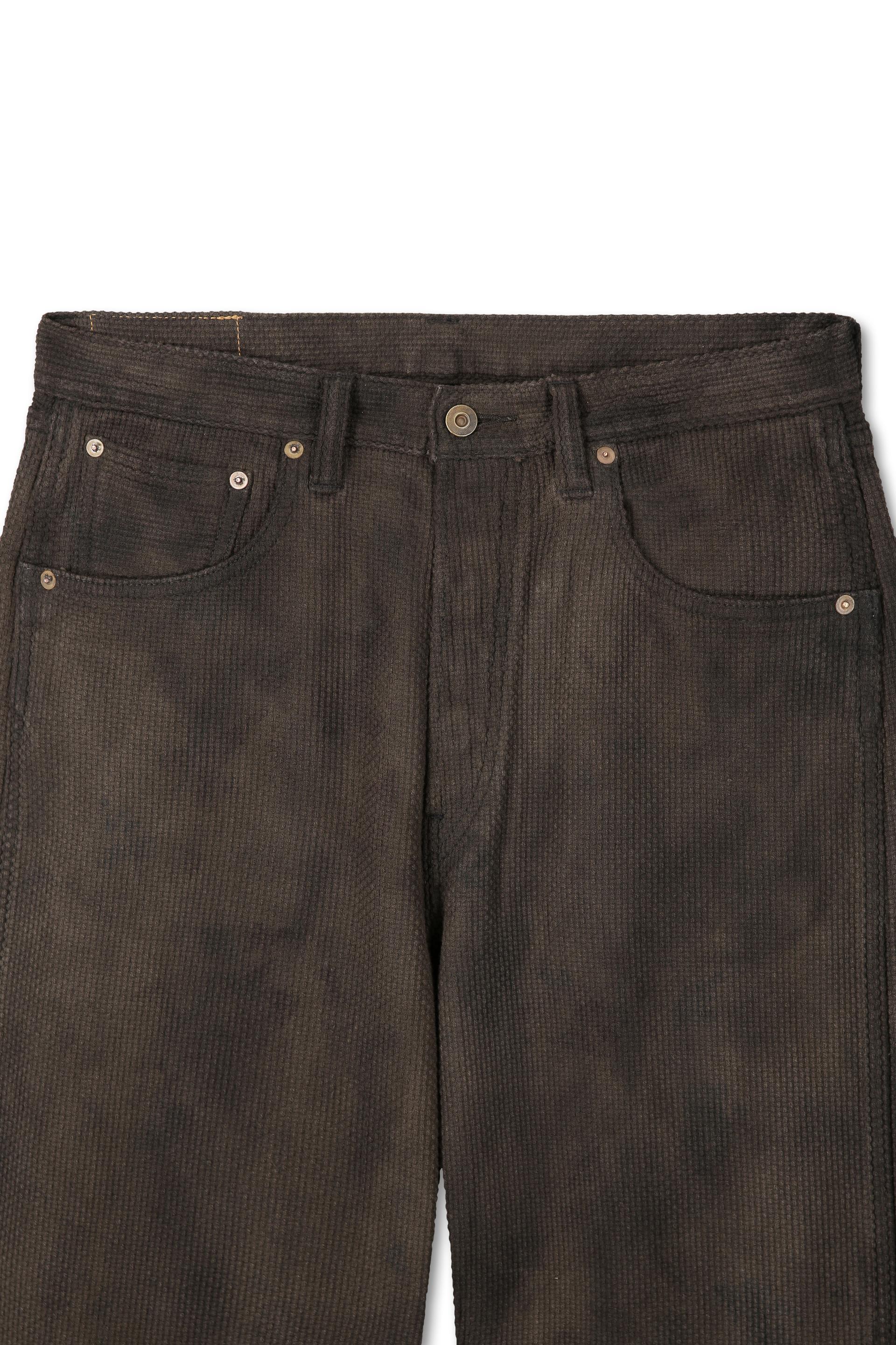 SASHIKO PANTS - Layered Natural Overdye (Kakishibu)