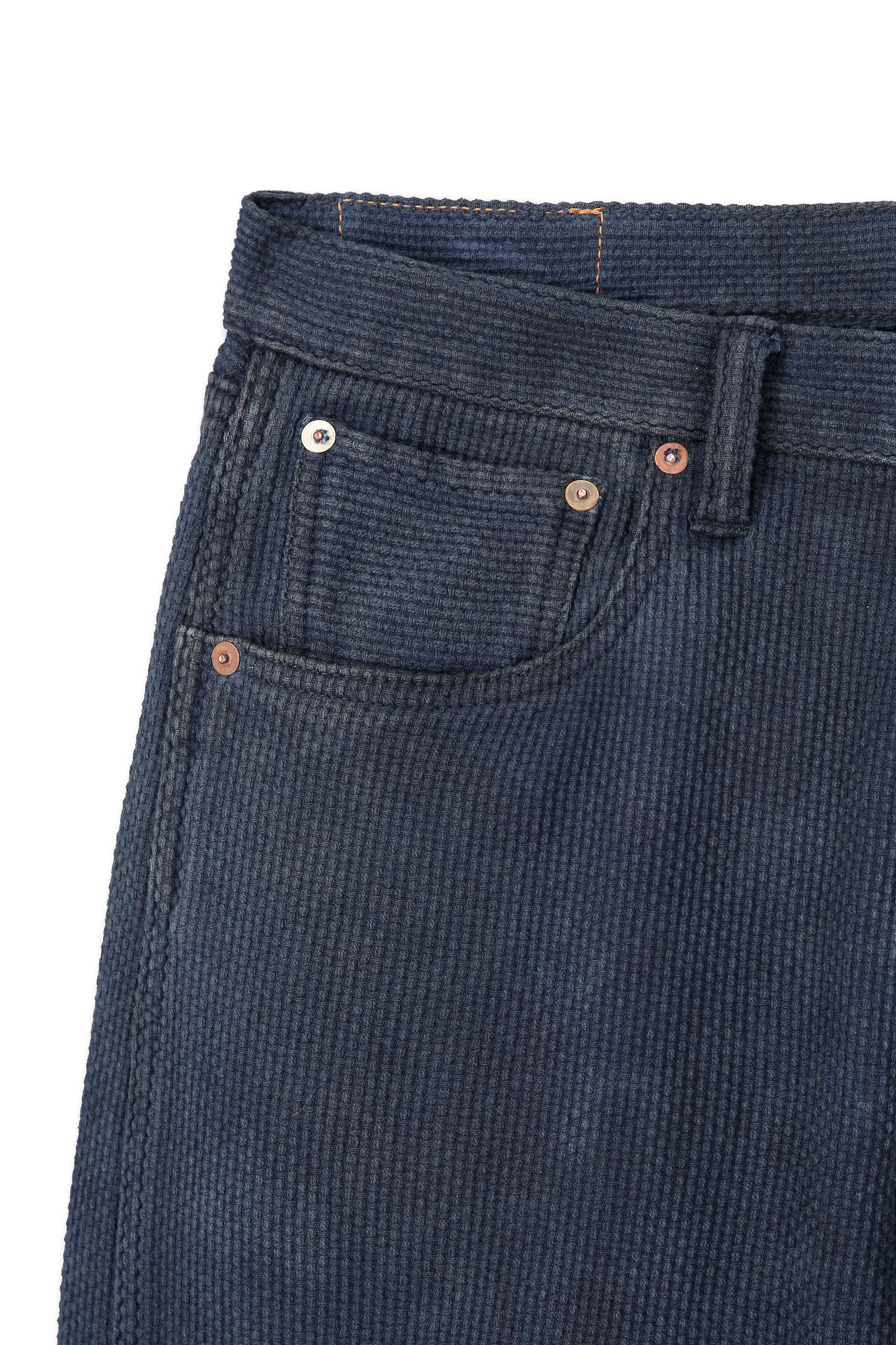 SASHIKO PANTS - Layered Natural Overdye (Indigo)