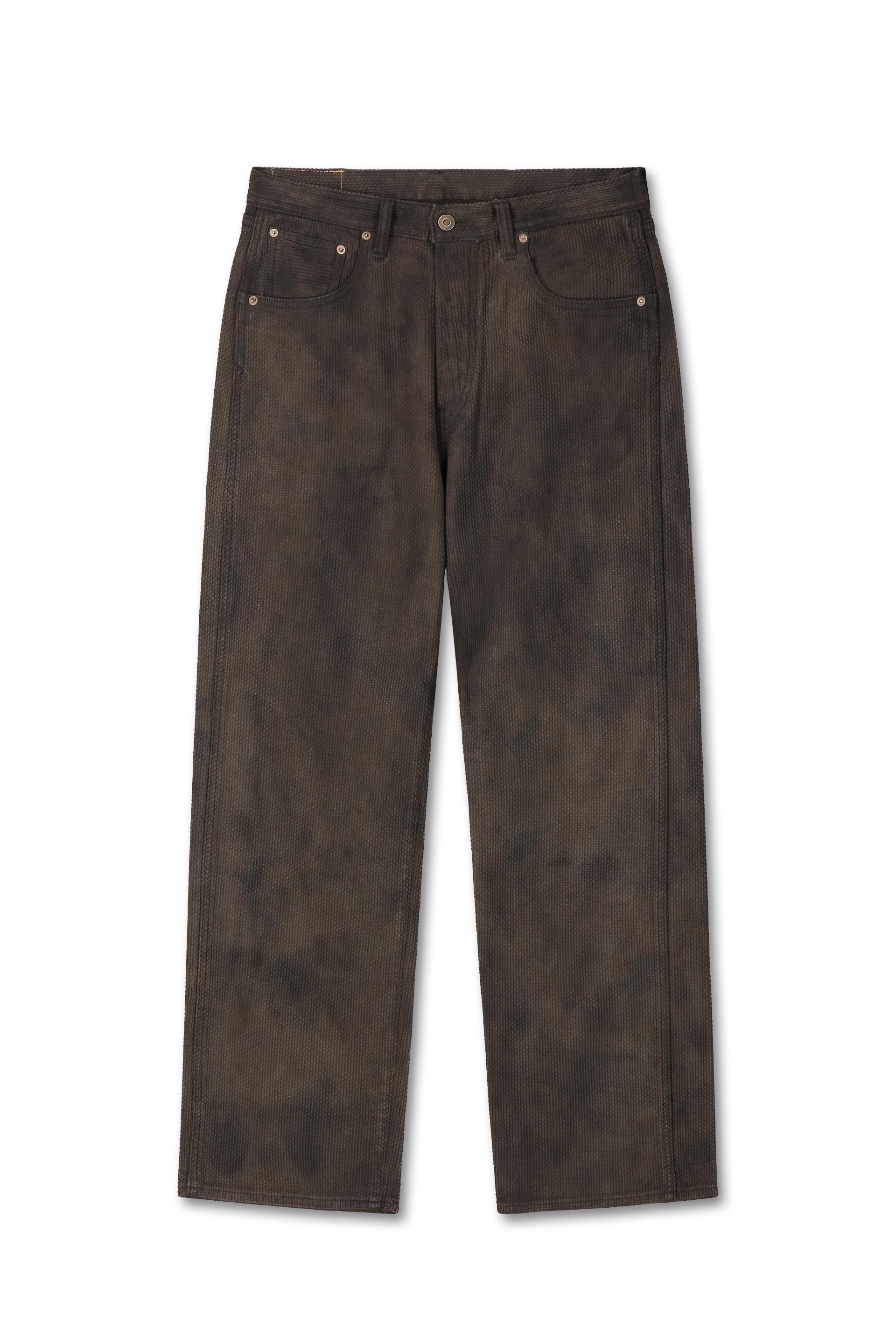 SASHIKO PANTS - Layered Natural Overdye (Kakishibu)