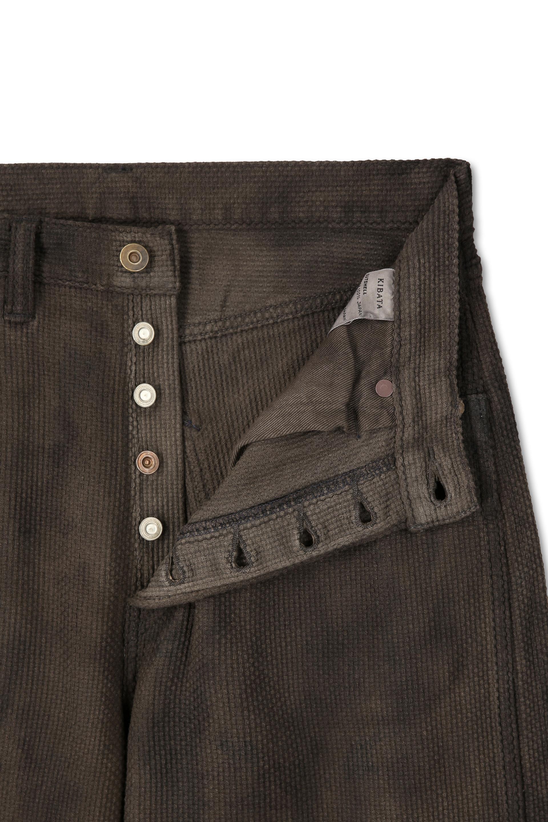 SASHIKO PANTS - Layered Natural Overdye (Kakishibu)