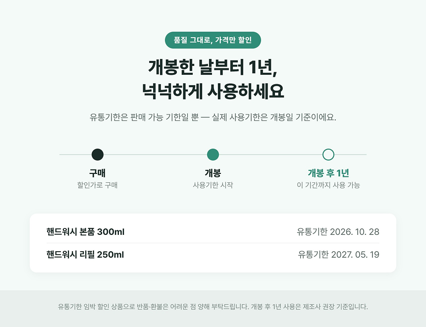 [전용딜] 거품형 핸드워시 300ml 1+1 알러젠프리 파우더향