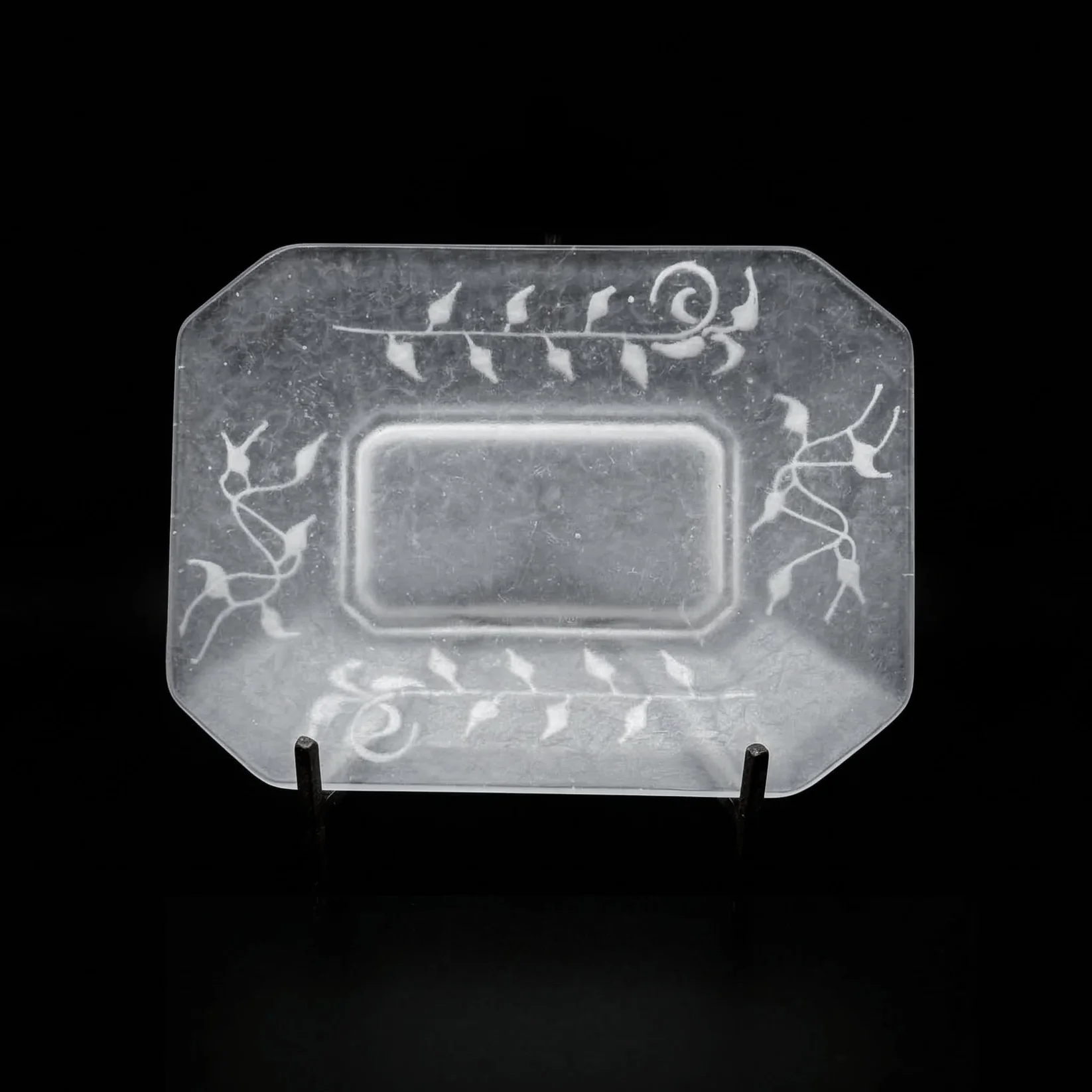 FROSTED GLASS PATE DE VERRE OCTAGONAL DISH 얼은 유리 팔레트 드 베르 정팔각 디쉬 플레이트