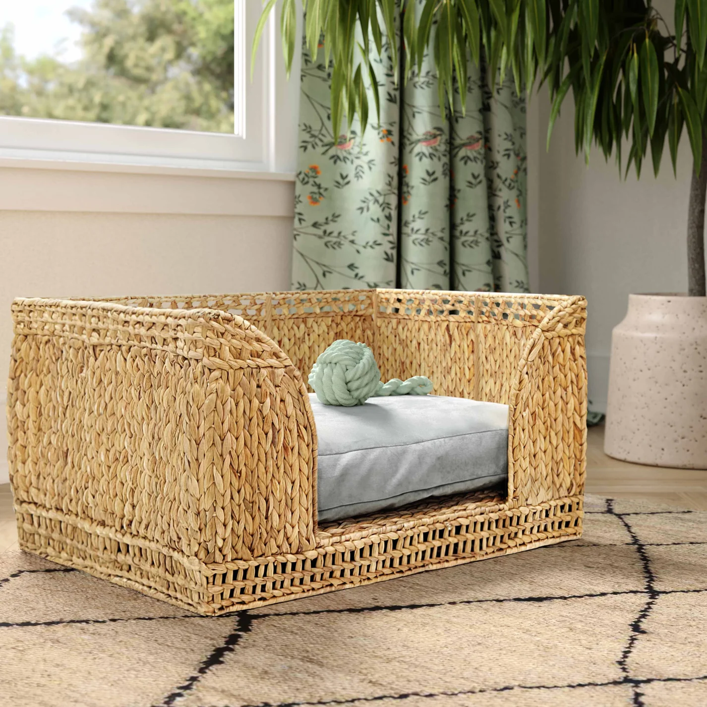 Milou Natural Rattan Small Pet Bed 밀로우 내추럴 라탄 애완동물 침대