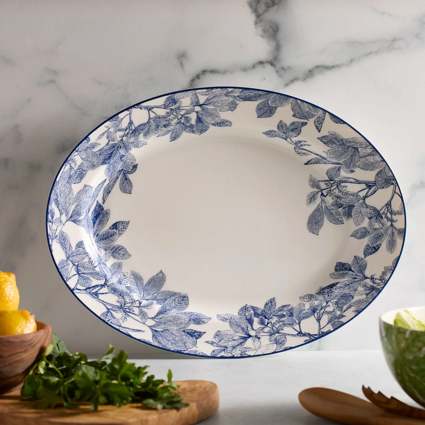 Arbor Large Oval Rimmed Platter (Caskata) 오벌 도자기 플래터