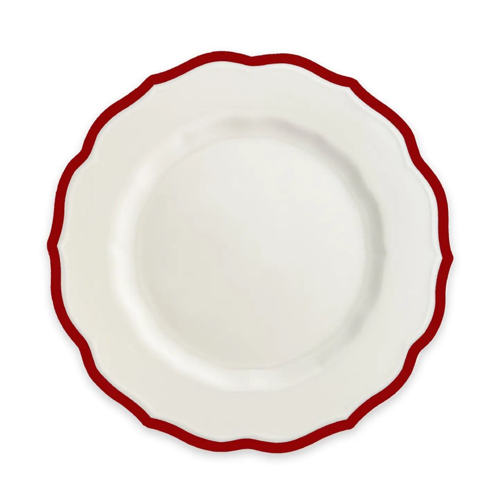 Stella Scalloped Crimson Salad Plate (Caskata) 디너 플레이트