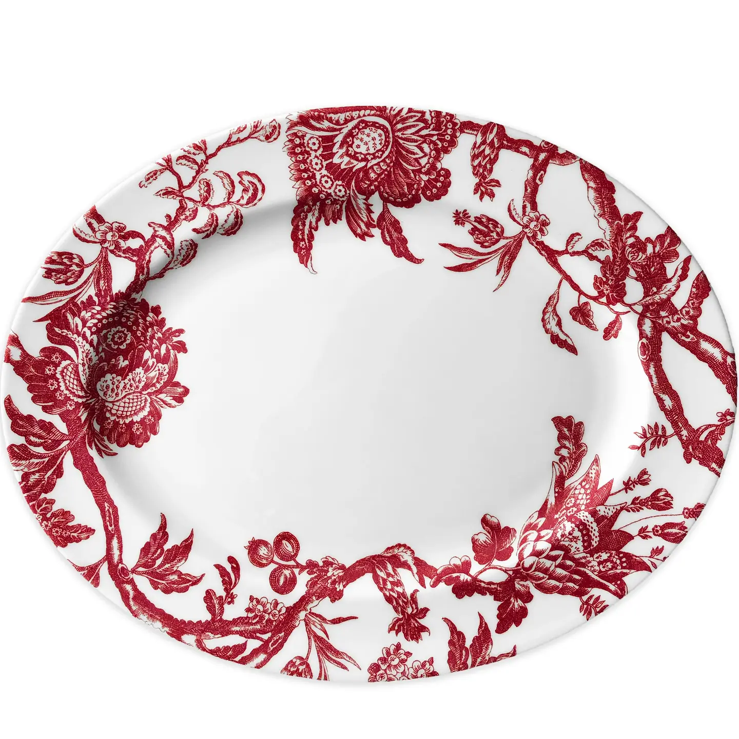 Arcadia Crimson Large Oval Rimmed Platter (Caskata) 오벌 도자기 플래터