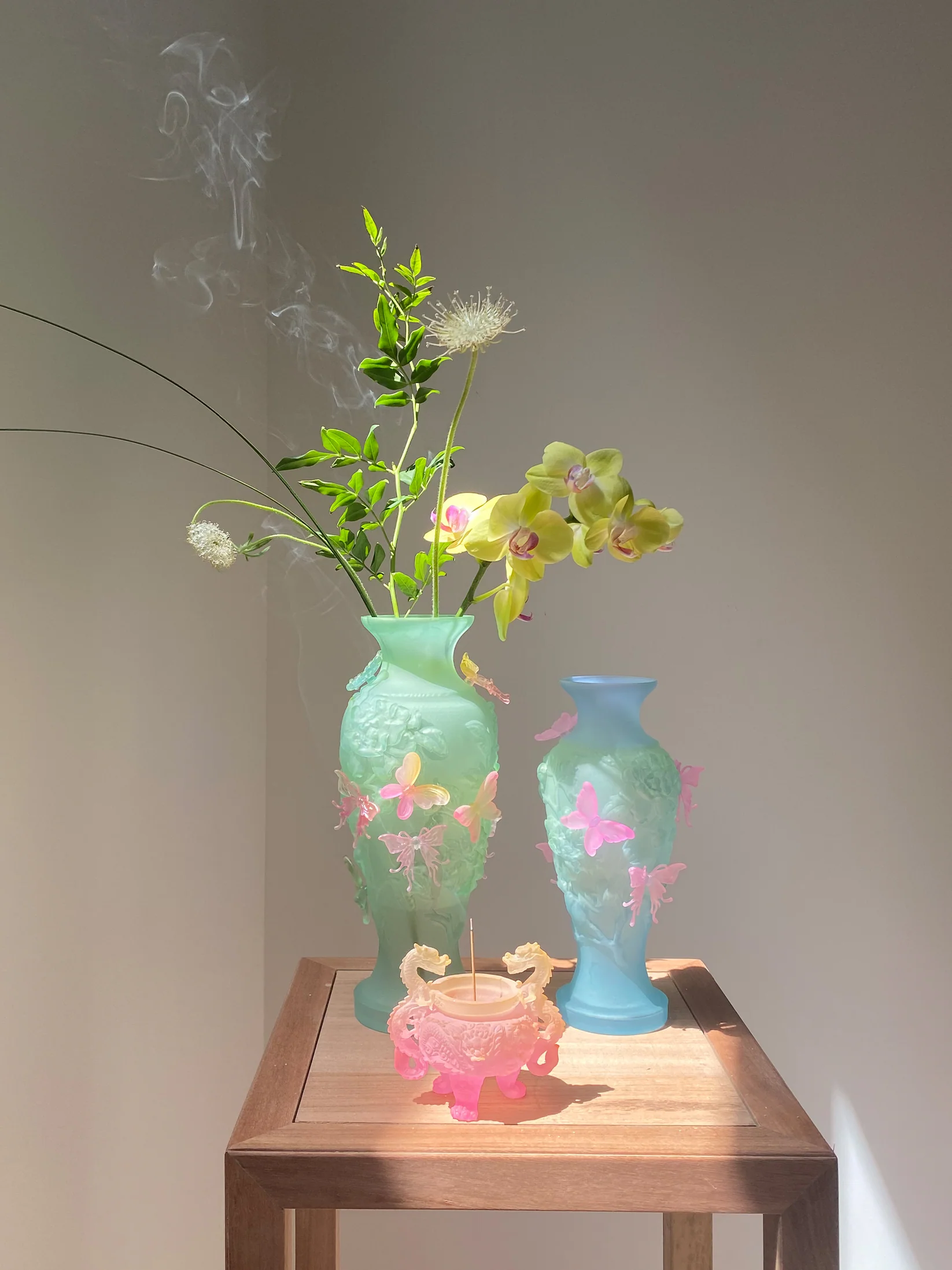 GREEN PAPILLO VIF VASE 녹색 파필로 비프 꽃병