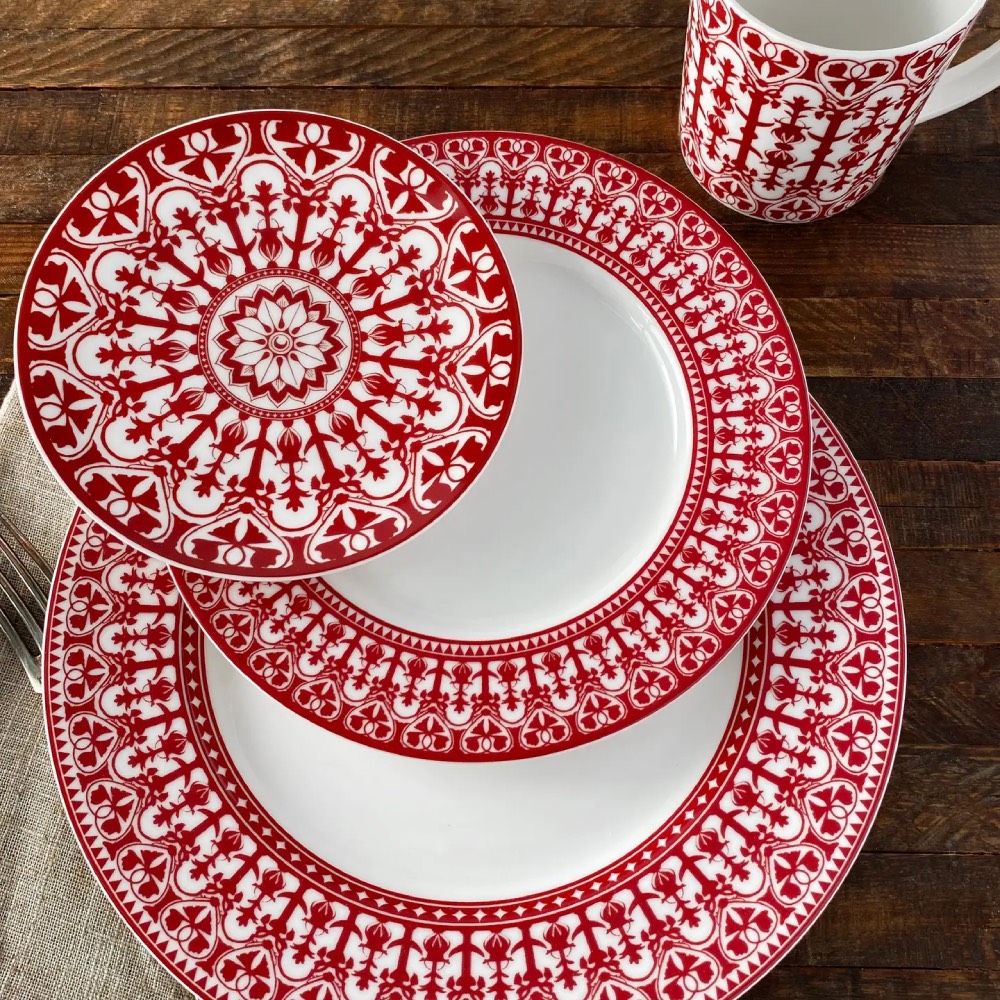 Casablanca Crimson Small Plates, Set of 4 (Caskata) 스몰 플래터 세트 4개