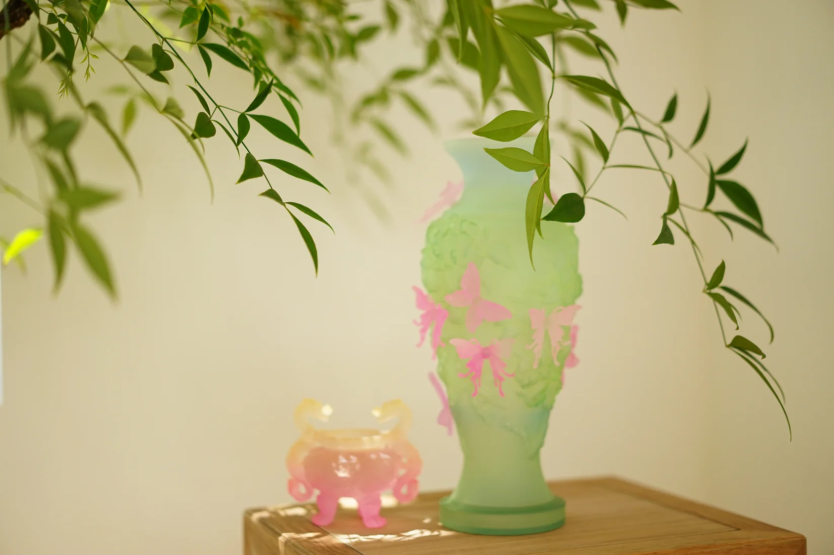 GREEN PAPILLO VIF VASE 녹색 파필로 비프 꽃병