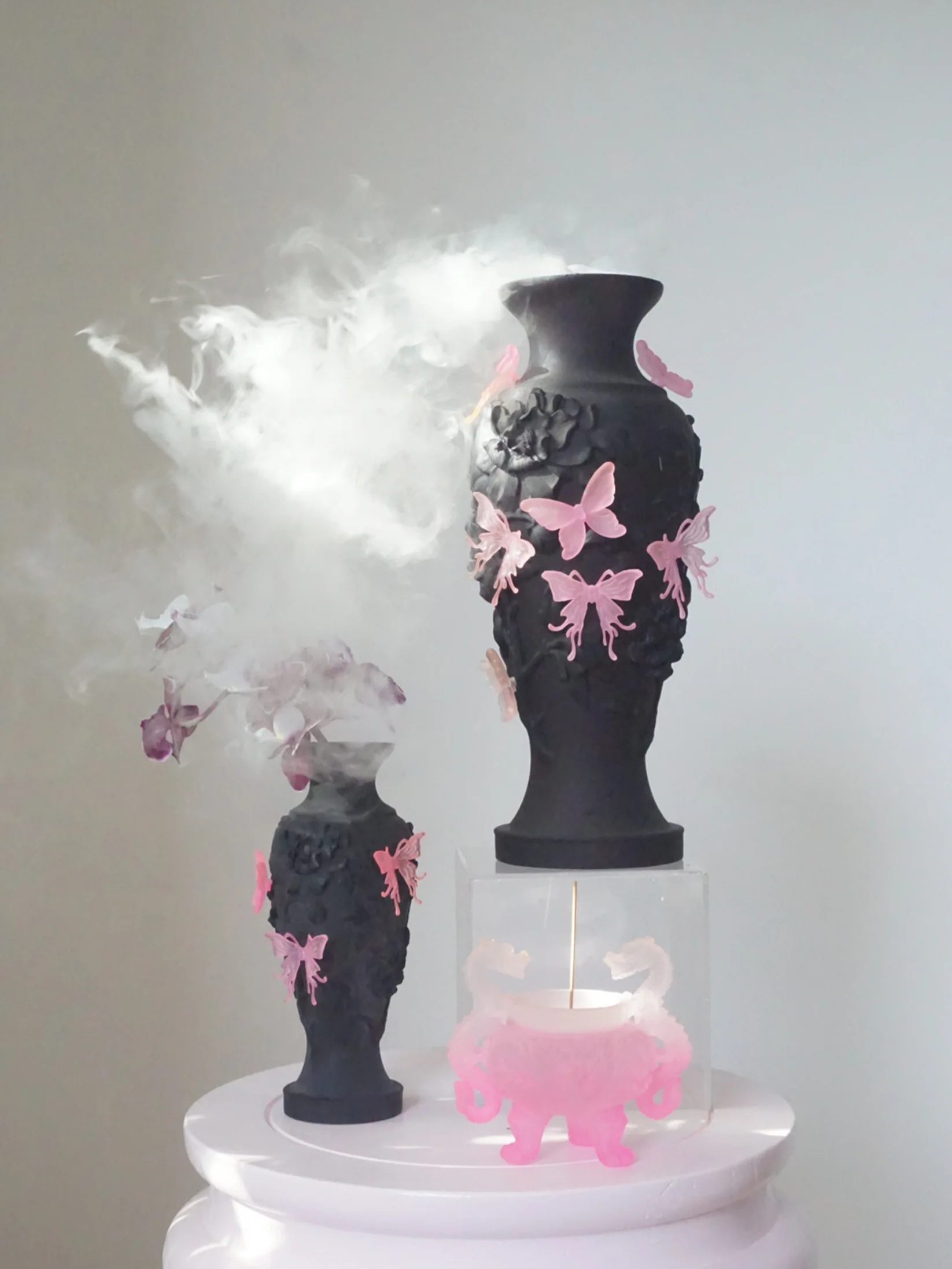 BLACK PAPILLO VIF VASE 블랙 파필로 비프 꽃병
