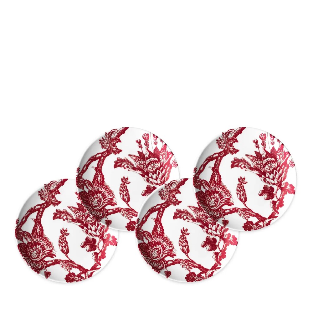 Arcadia Crimson Small Plates, Set of 4 (Caskata) 스몰 플래터 세트 4개