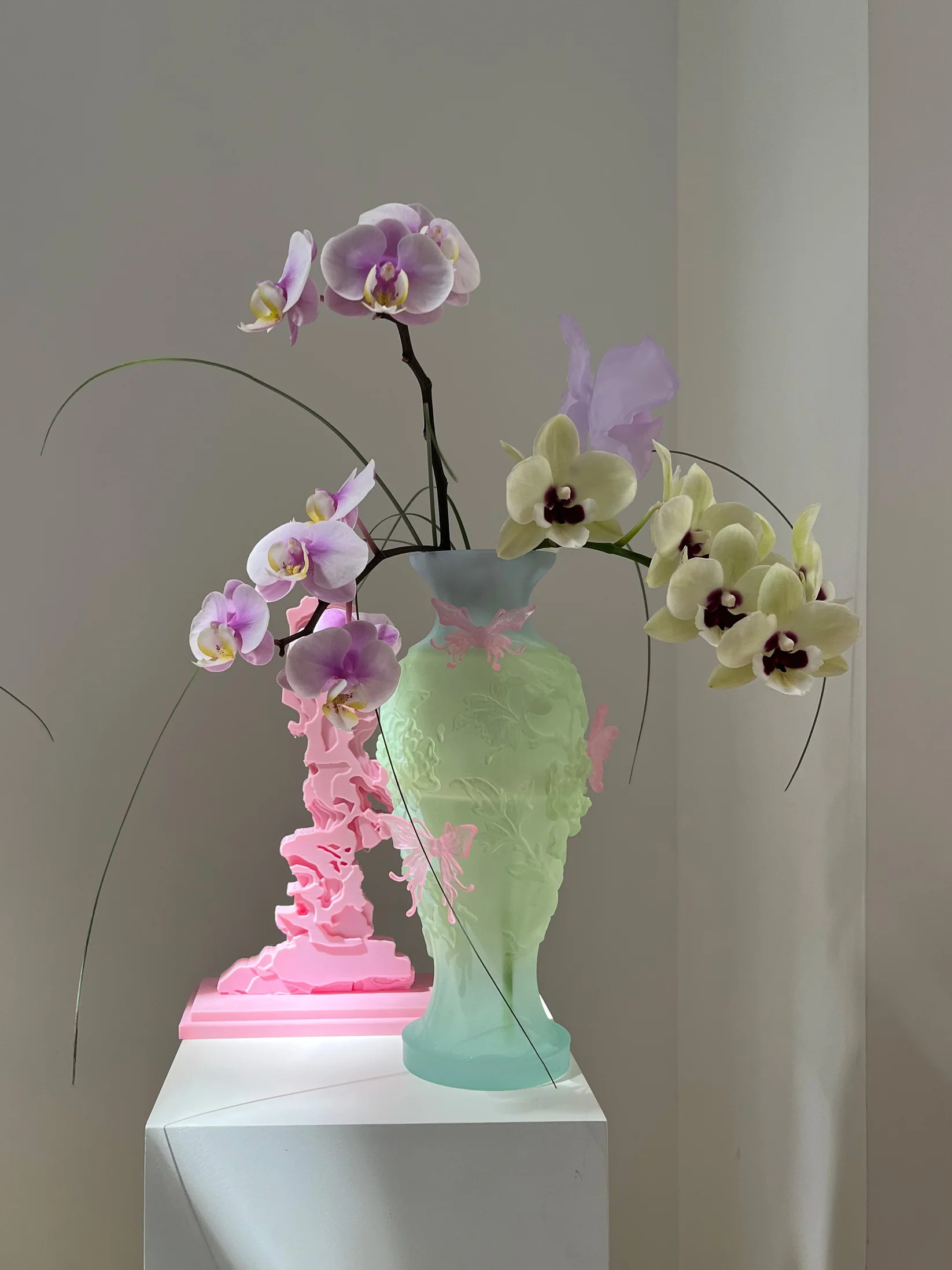 GREEN PAPILLO VIF VASE 녹색 파필로 비프 꽃병