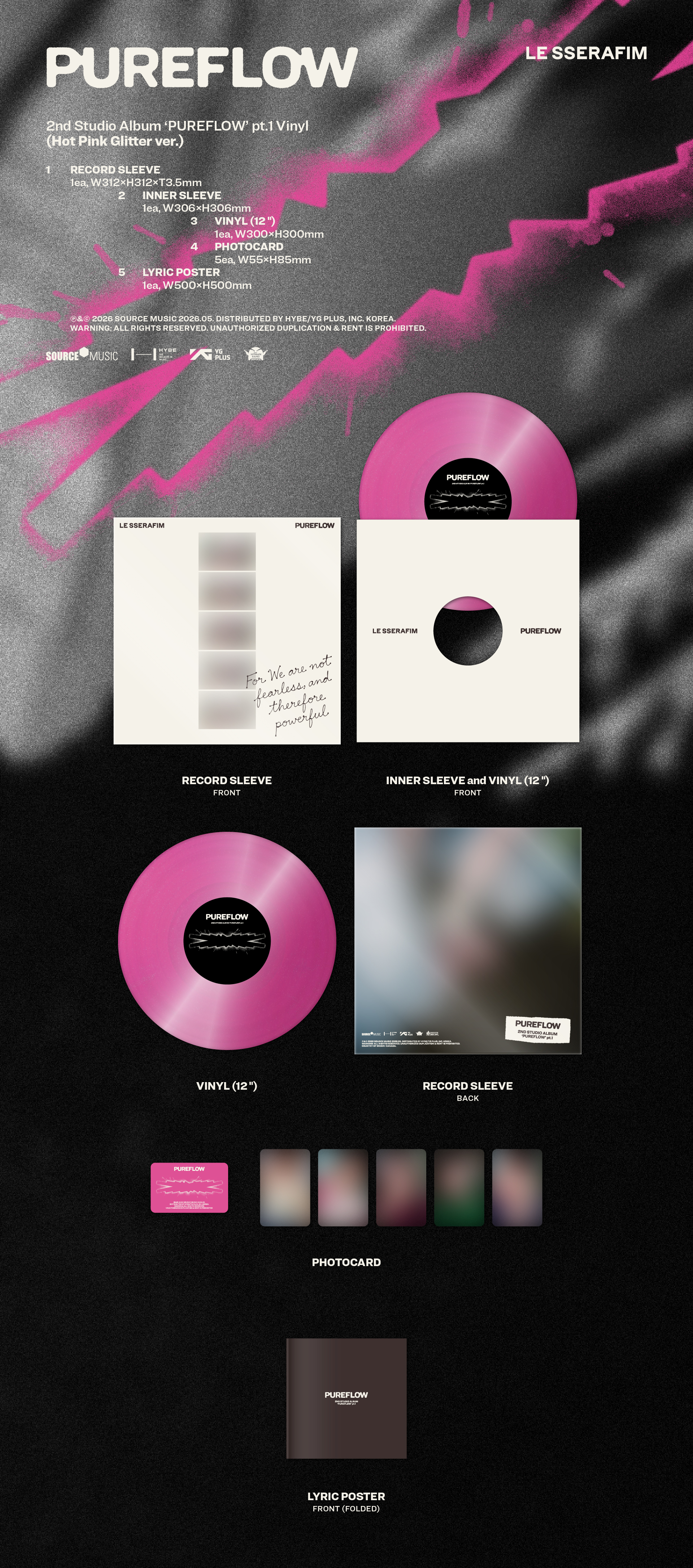 (PRE-ORDER) LE SSERAFIM - 2nd Studio Album ‘PUREFLOW’ pt.1 (Vinyl Ver.)