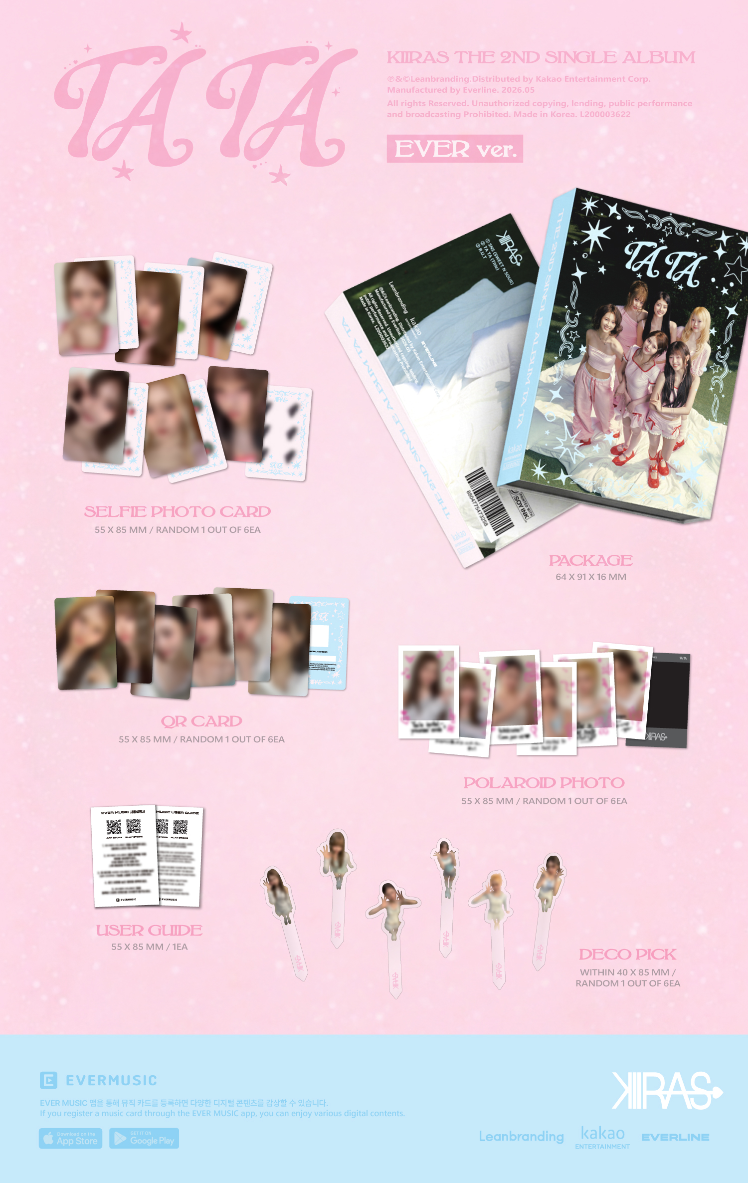 (PRE-ORDER) KIIRAS - 2nd Single Album [TA TA] (EVER Ver.) (POCA)