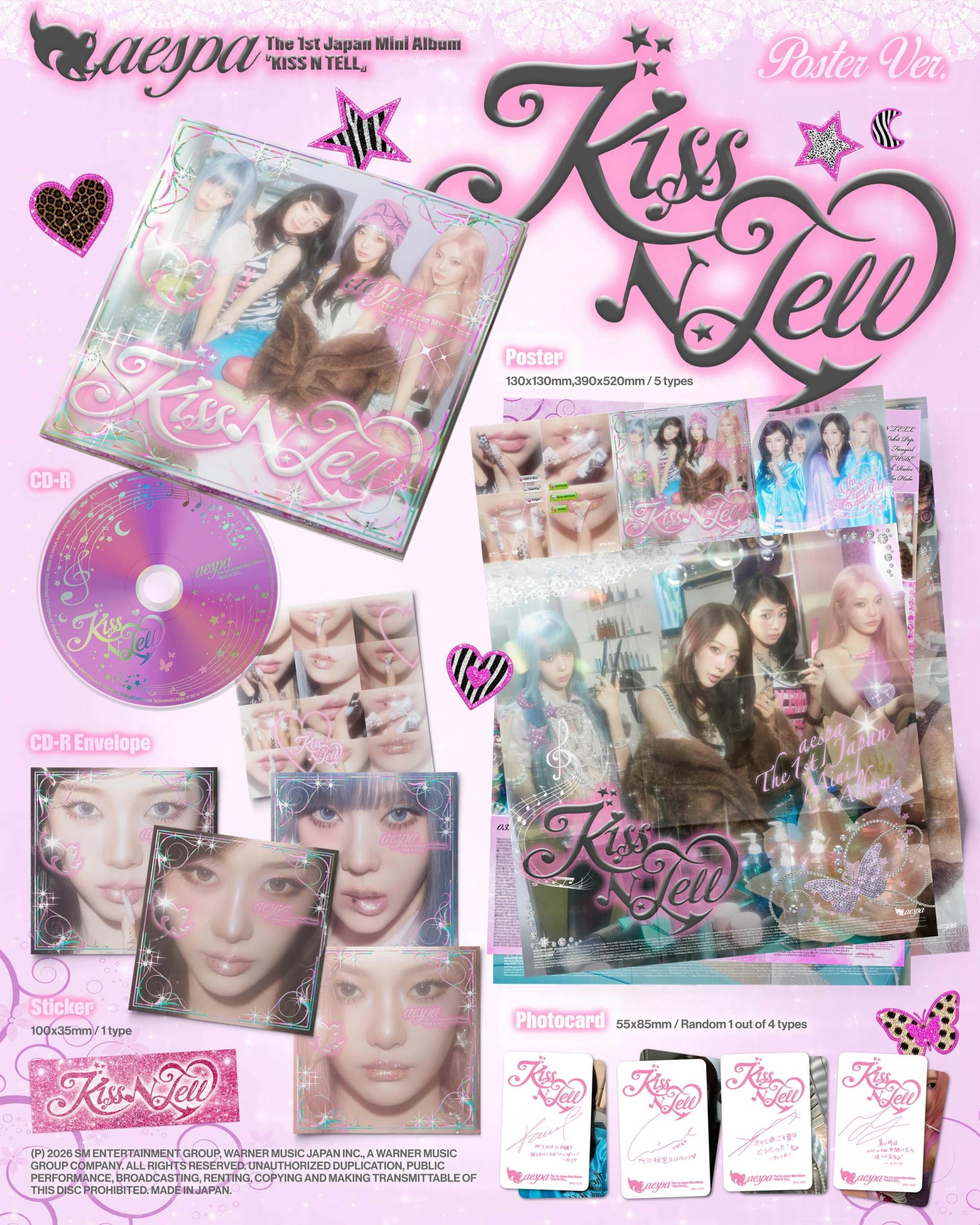 (PRE-ORDER) [Japanese Album] aespa - KISS N TELL (Poster Ver.)