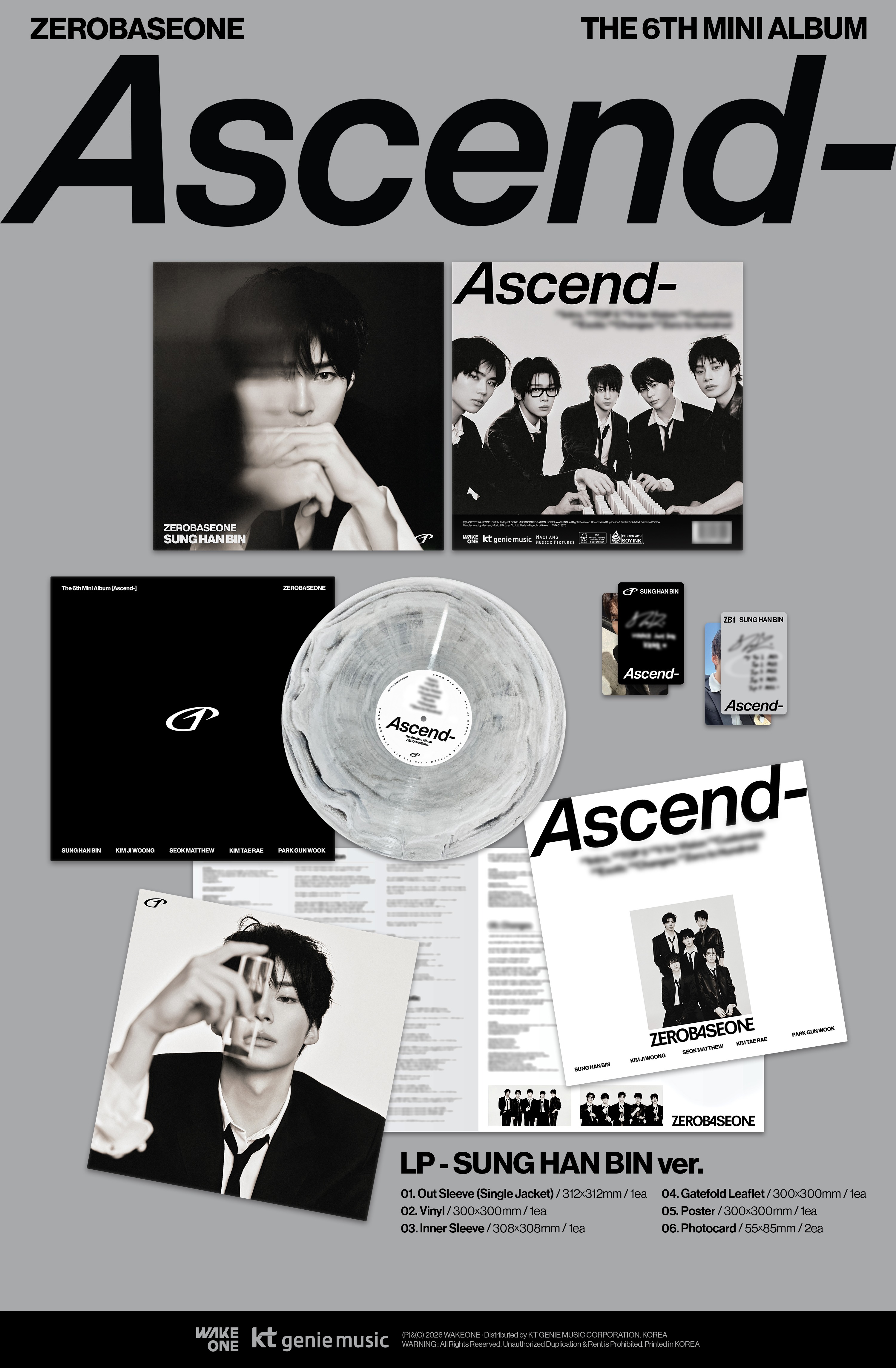 (PRE-ORDER) ZEROBASEONE - The 6th Mini Album [Ascend-] LP Ver. (Random Ver.)