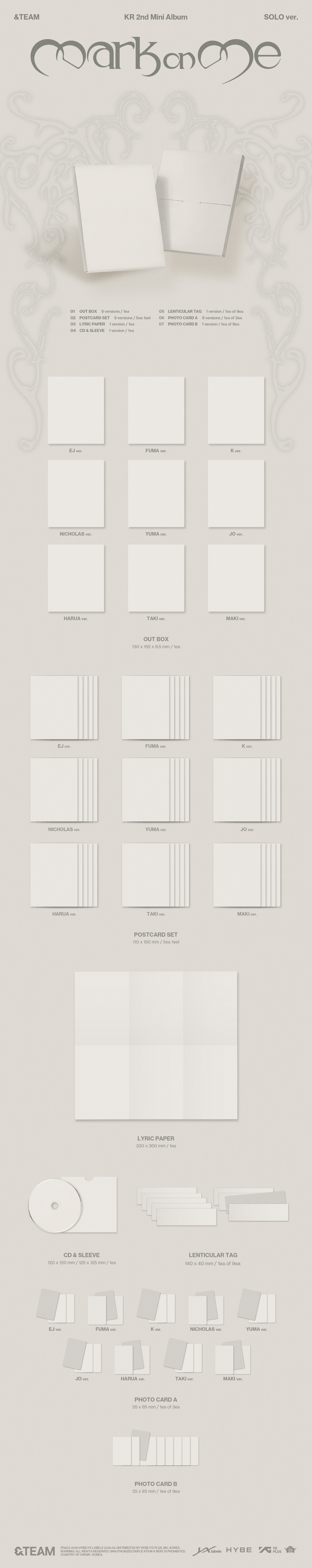 (PRE-ORDER) &TEAM KR - 2nd Mini Album 'Mark on Me' (Mini CD-R ver.)