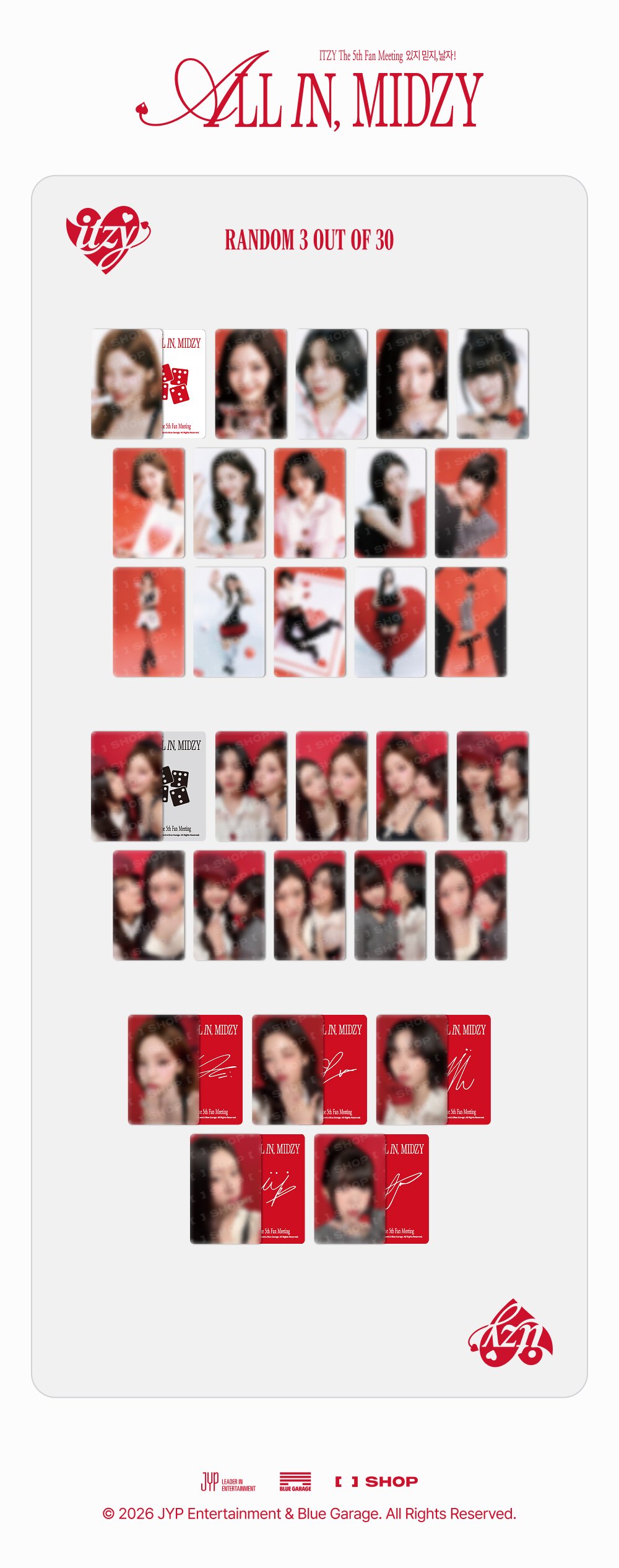 (PRE-ORDER) ITZY - [The 5th FANMEETING [ALL IN, MIDZY] MD] TRADING CARD (RANDOM 3OUT OF 30)