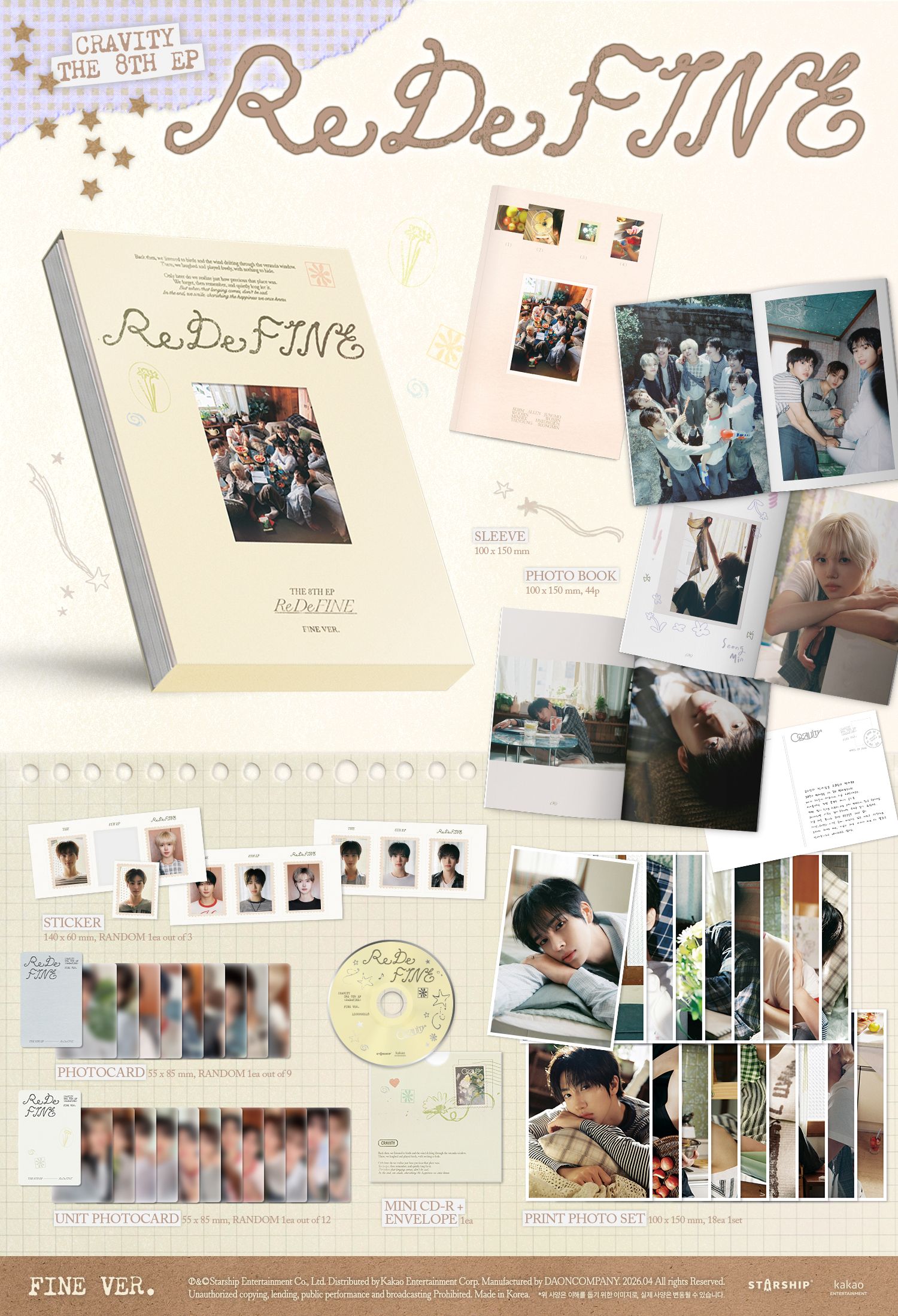 CRAVITY - 8th Mini Album [ReDeFINE] (FINE Ver.) (Limited Edition)