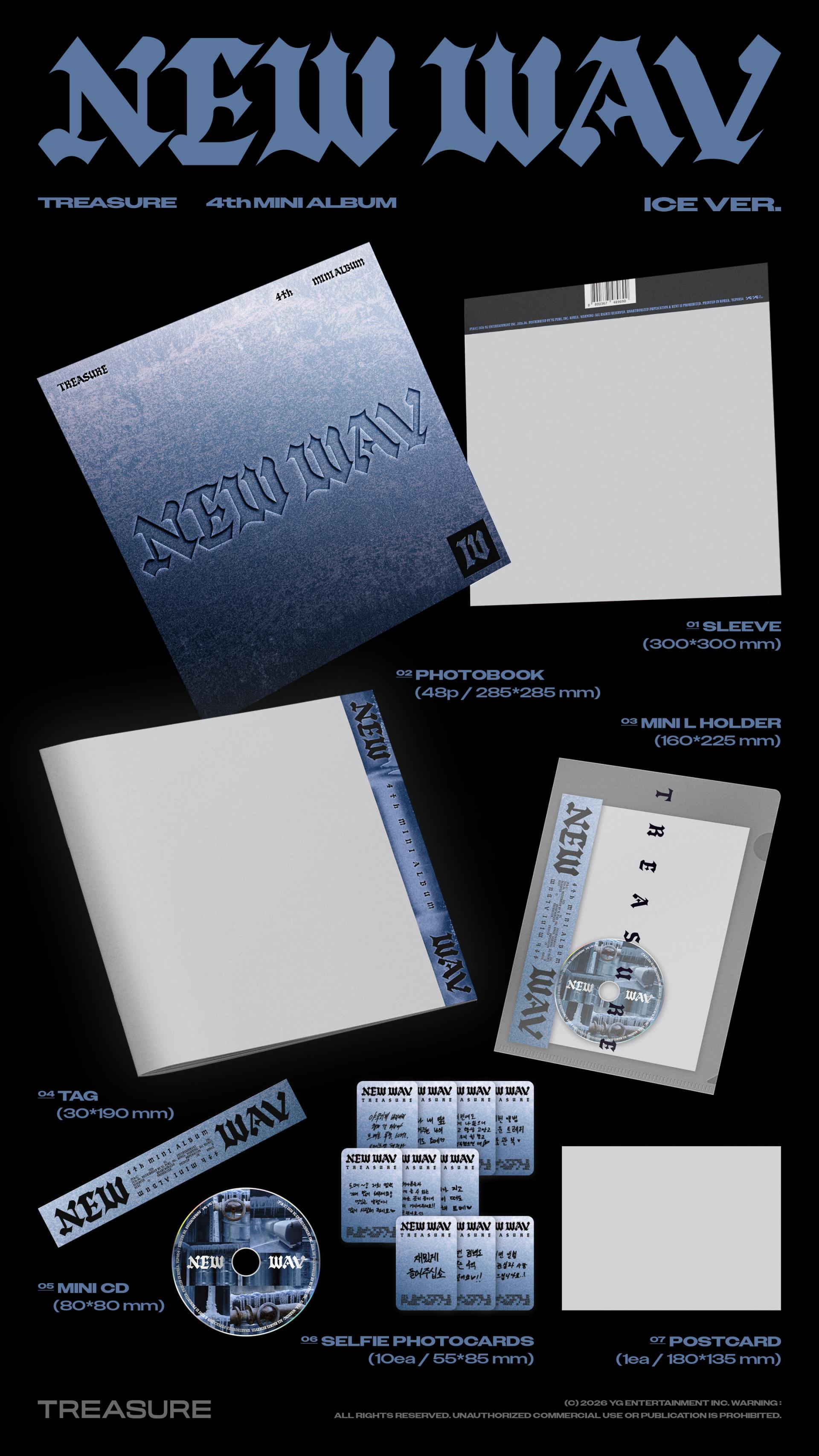 (PRE-ORDER) TREASURE 4th MINI ALBUM [NEW WAV] ICE VER.