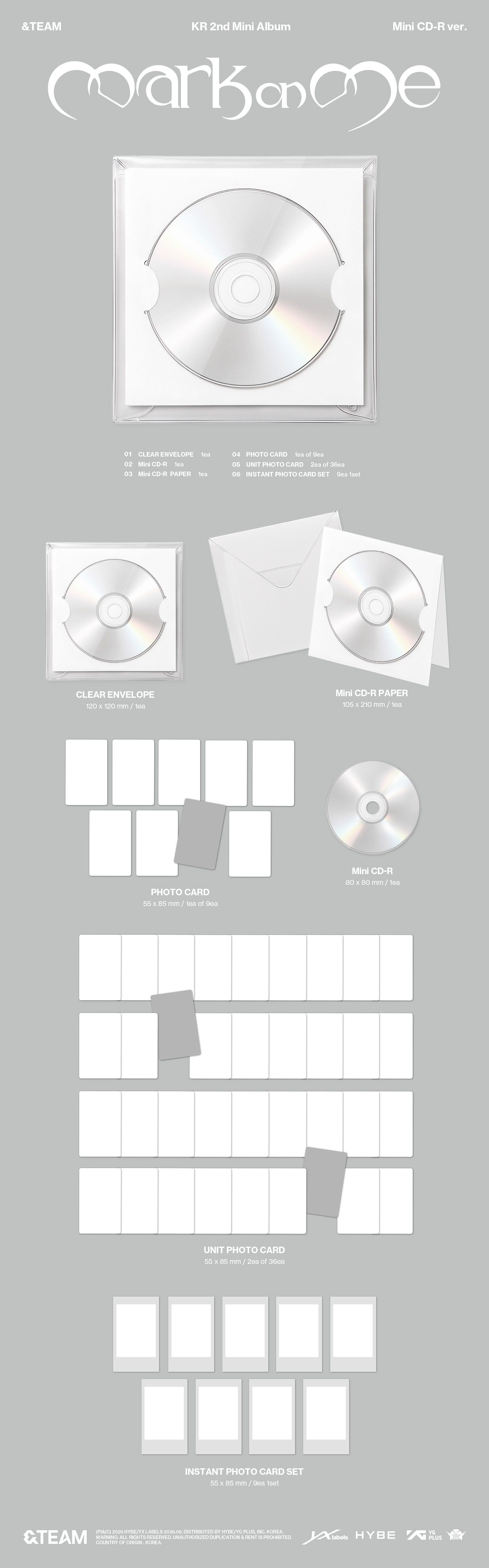 (PRE-ORDER) &TEAM KR - 2nd Mini Album 'Mark on Me' (Mini CD-R ver.)