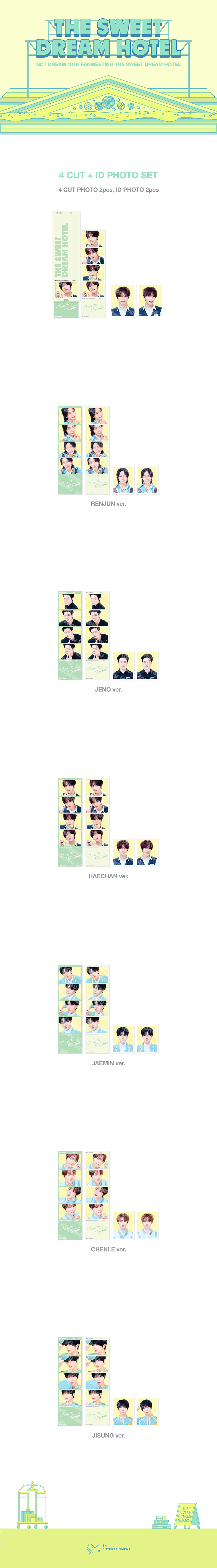 NCT DREAM - [10TH ANNIVERSARY PARTY [THE SWEET DREAM HOTEL] MD] 4 CUT + ID PHOTO SET