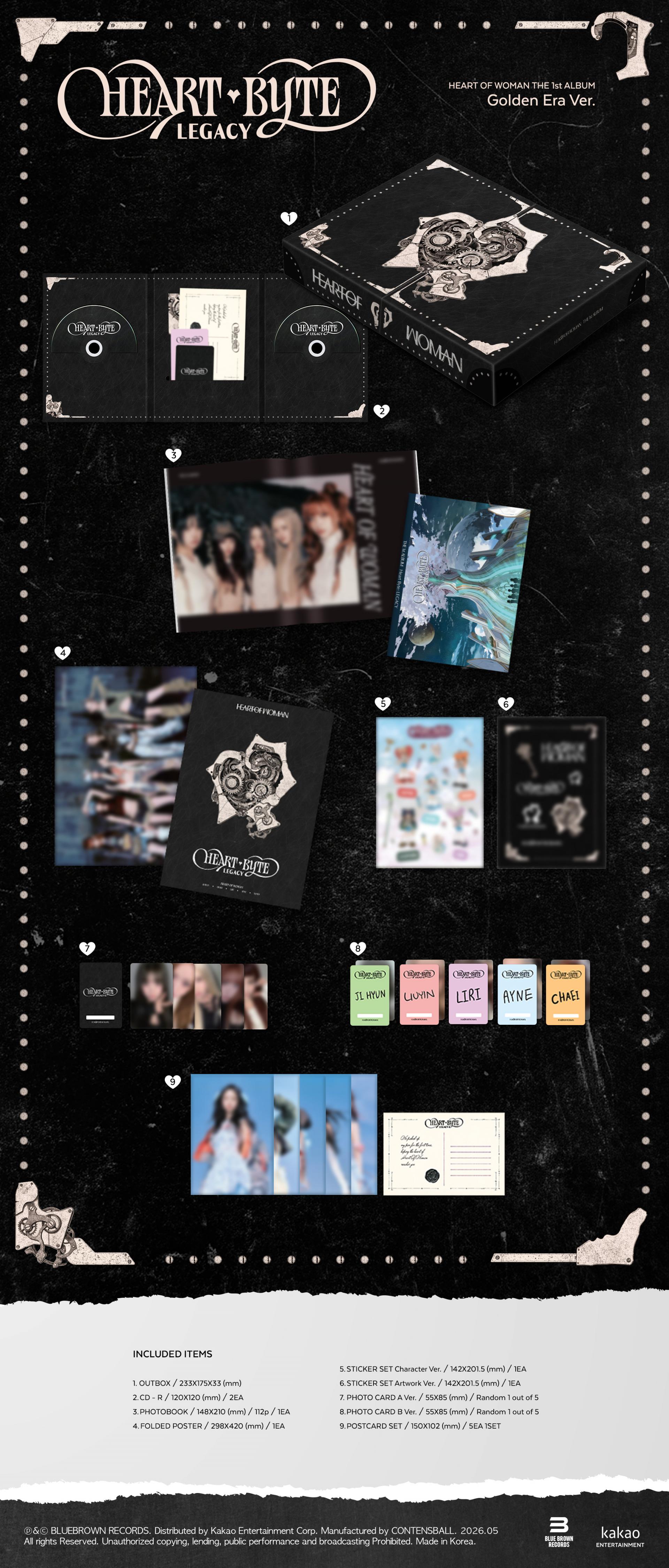 (PRE-ORDER) HEART OF WOMAN - 1st Album [Heart Byte : LEGACY] (One Dream Ver.)