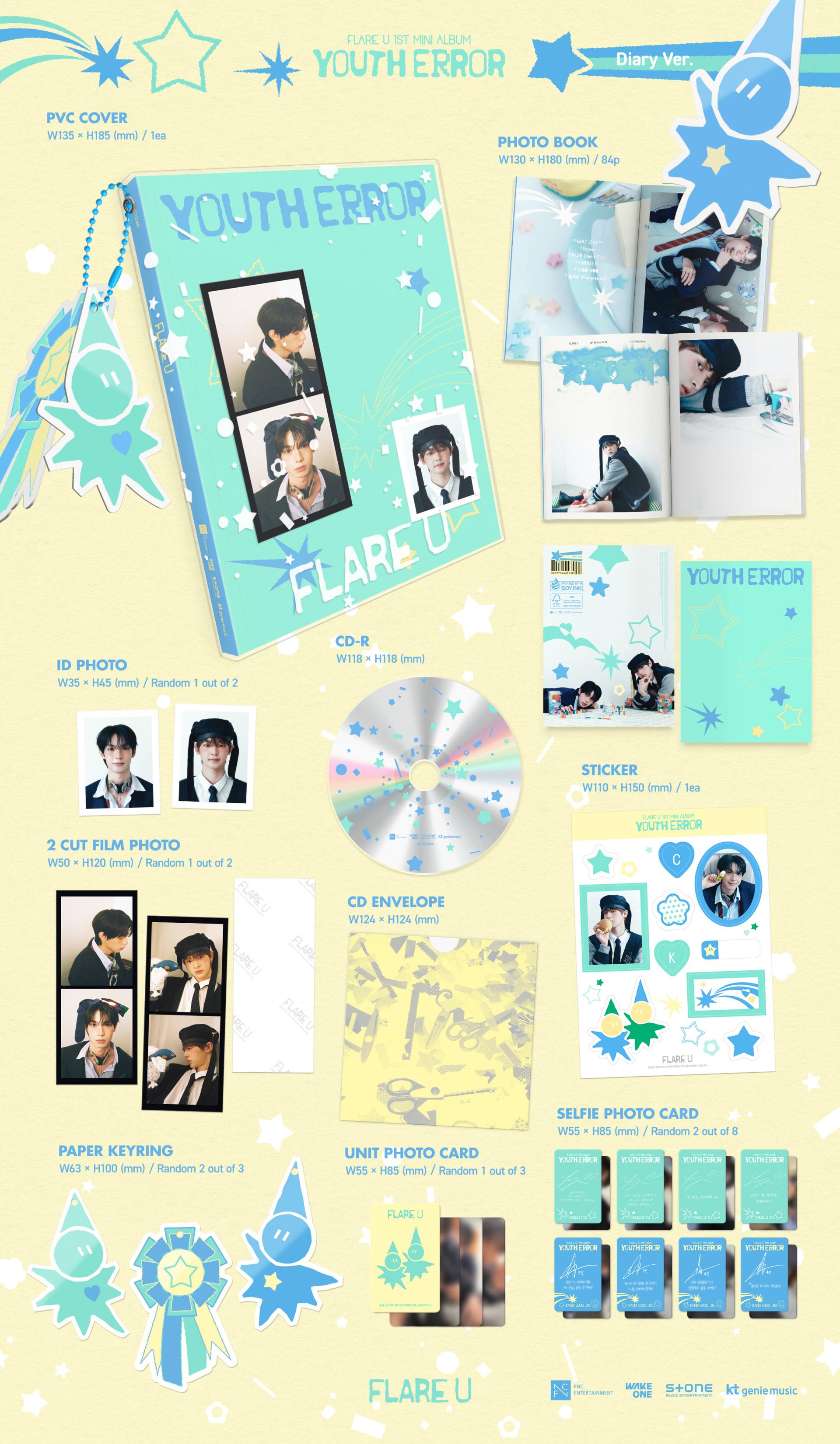 (PRE-ORDER) FLARE U - 1st Mini Album [YOUTH ERROR] (Diary Ver.)