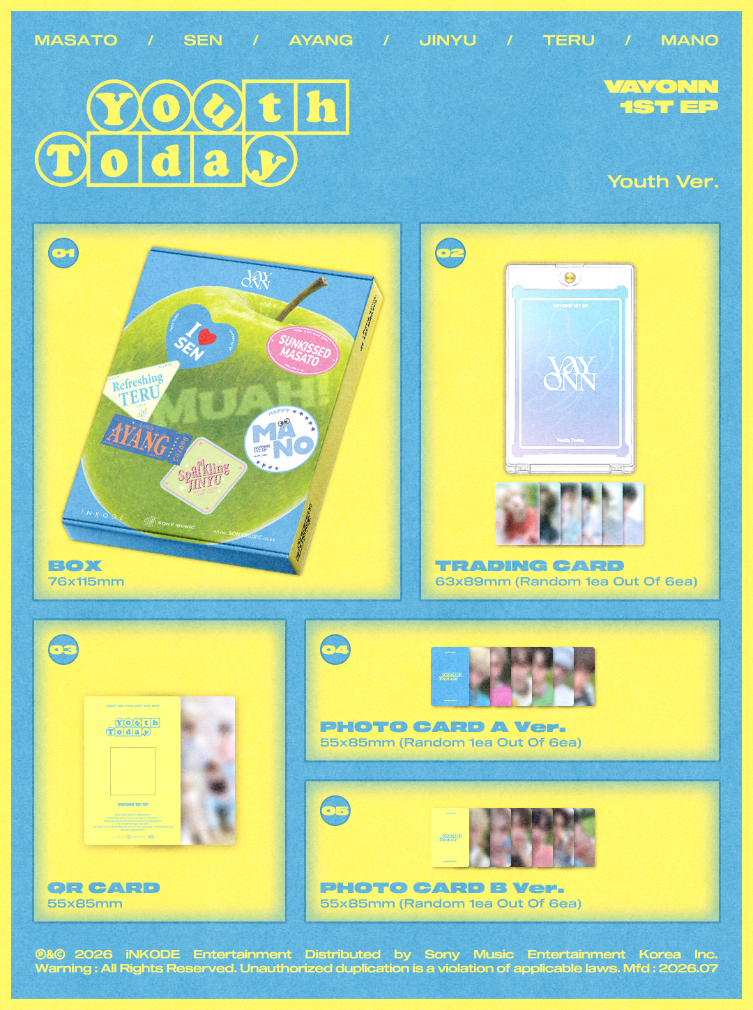 (PRE-ORDER) VAYONN - 1st EP Album [Youth Today] (Youth Ver.)