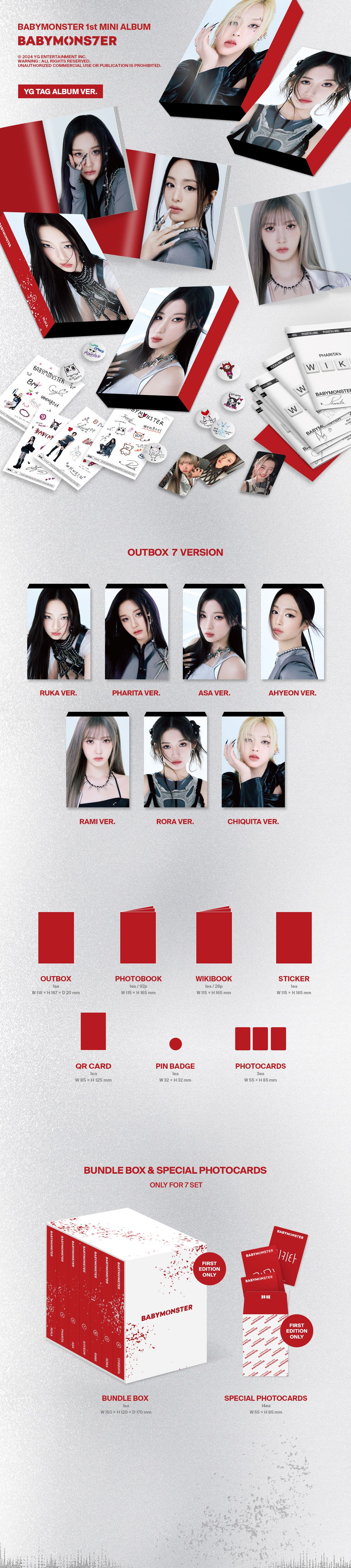 BABYMONSTER - 1st MINI ALBUM [BABYMONS7ER] (YG TAG ALBUM VER.)