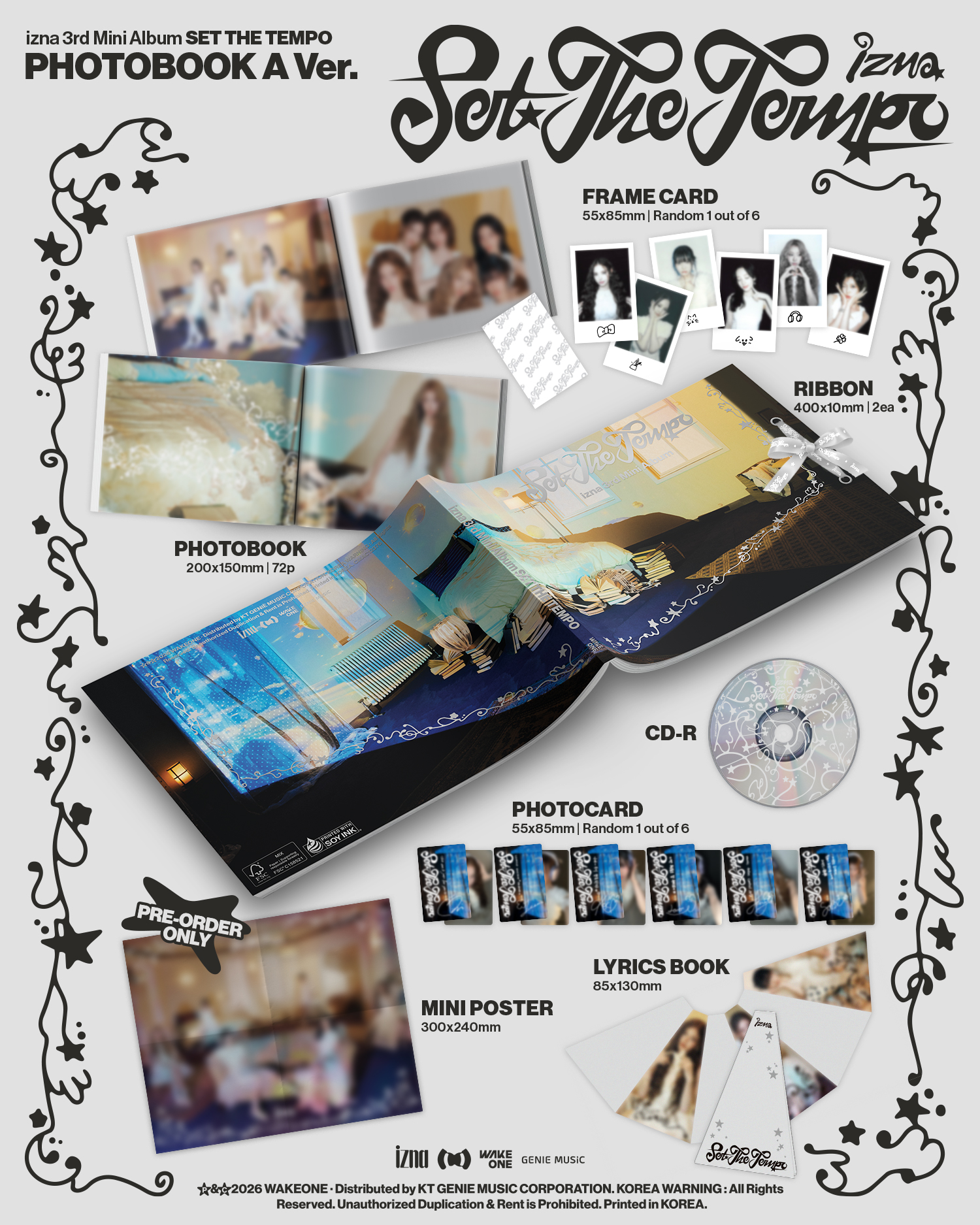 (PRE-ORDER) izna - 3rd Mini Album [SET THE TEMPO] (POSTCARD Ver.)