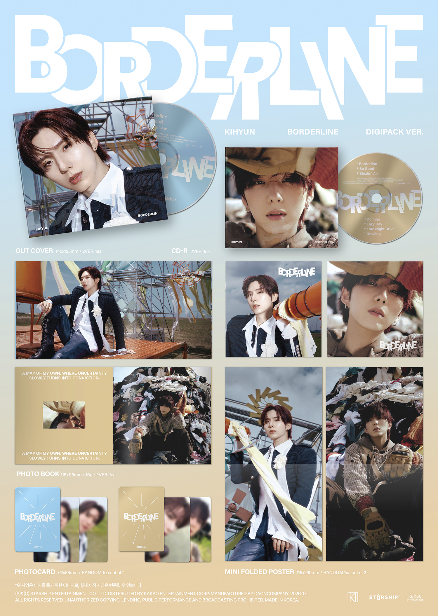 (PRE-ORDER) KIHYUN - EP Album [BORDERLINE] (DIGIPACK Ver.)