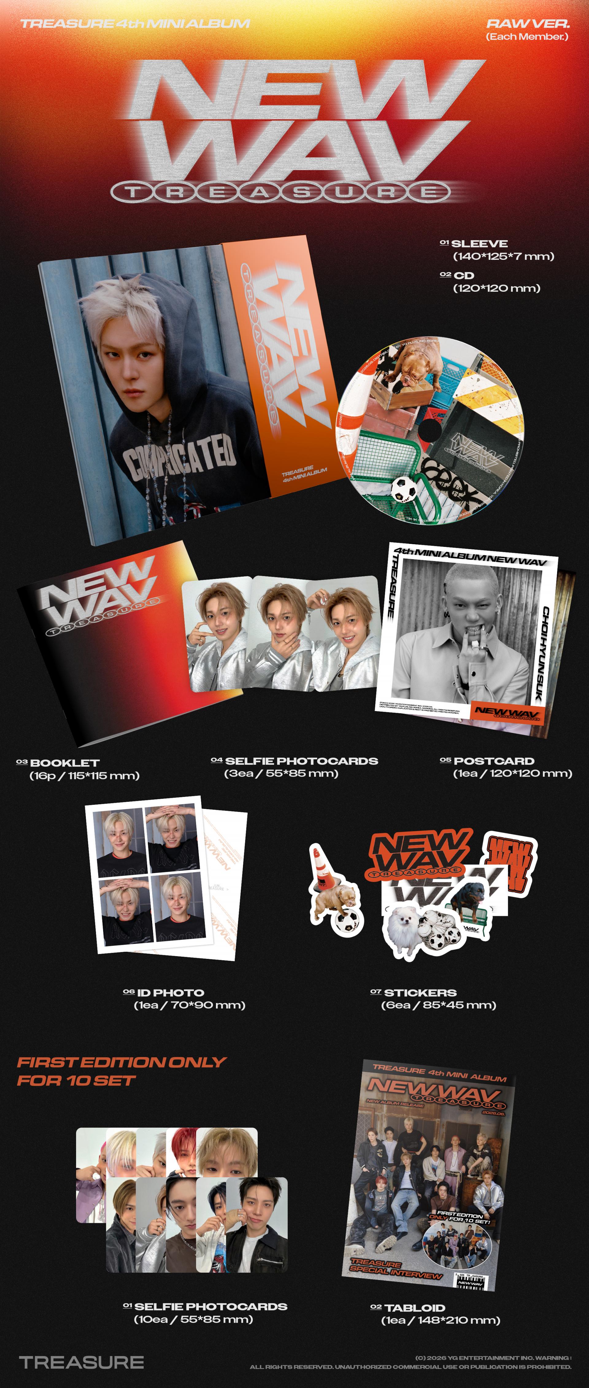 (PRE-ORDER) TREASURE 4th MINI ALBUM [NEW WAV] ICE VER.