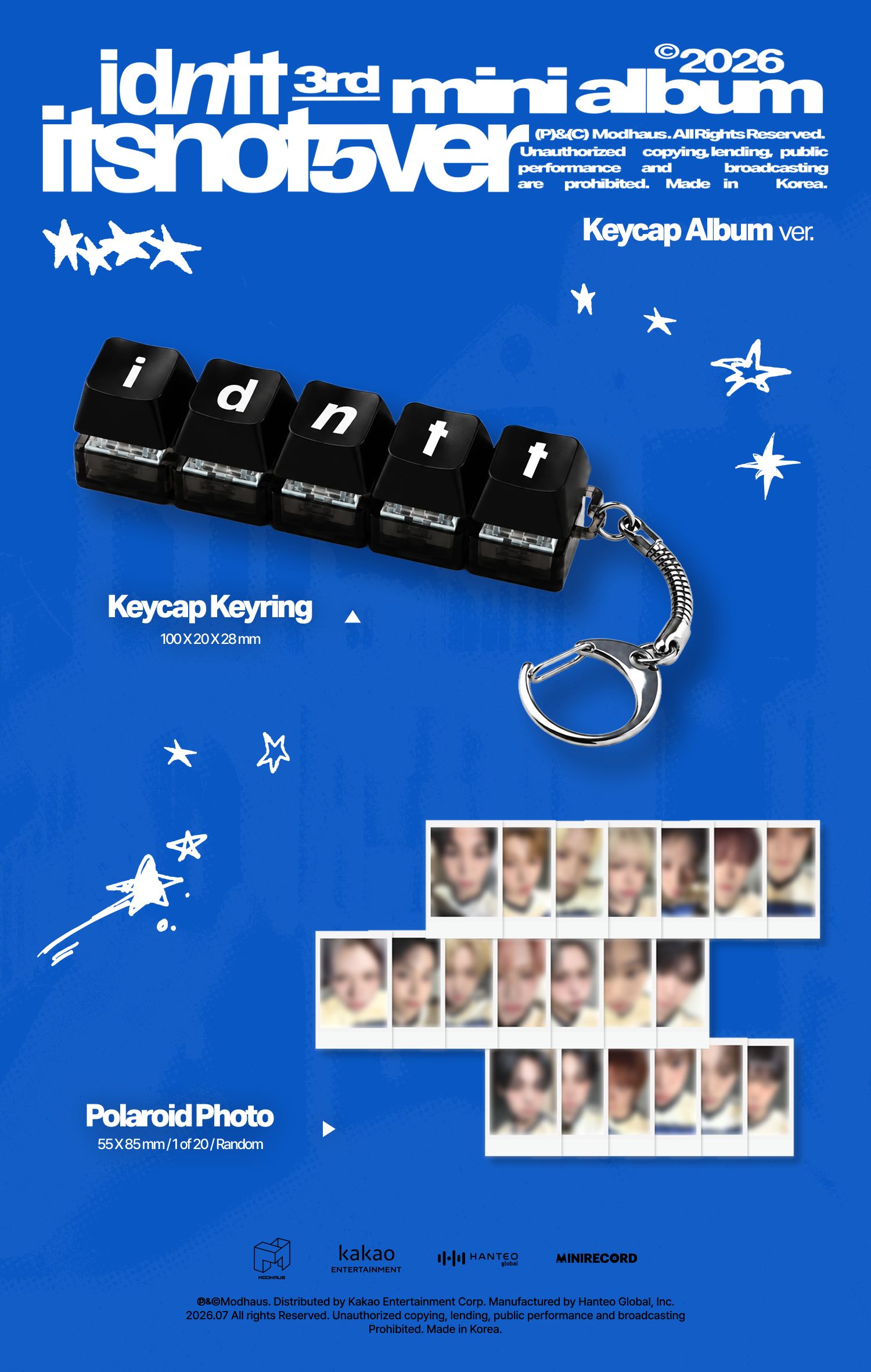 (PRE-ORDER) idntt - <itsnotover> (Keycap Album)