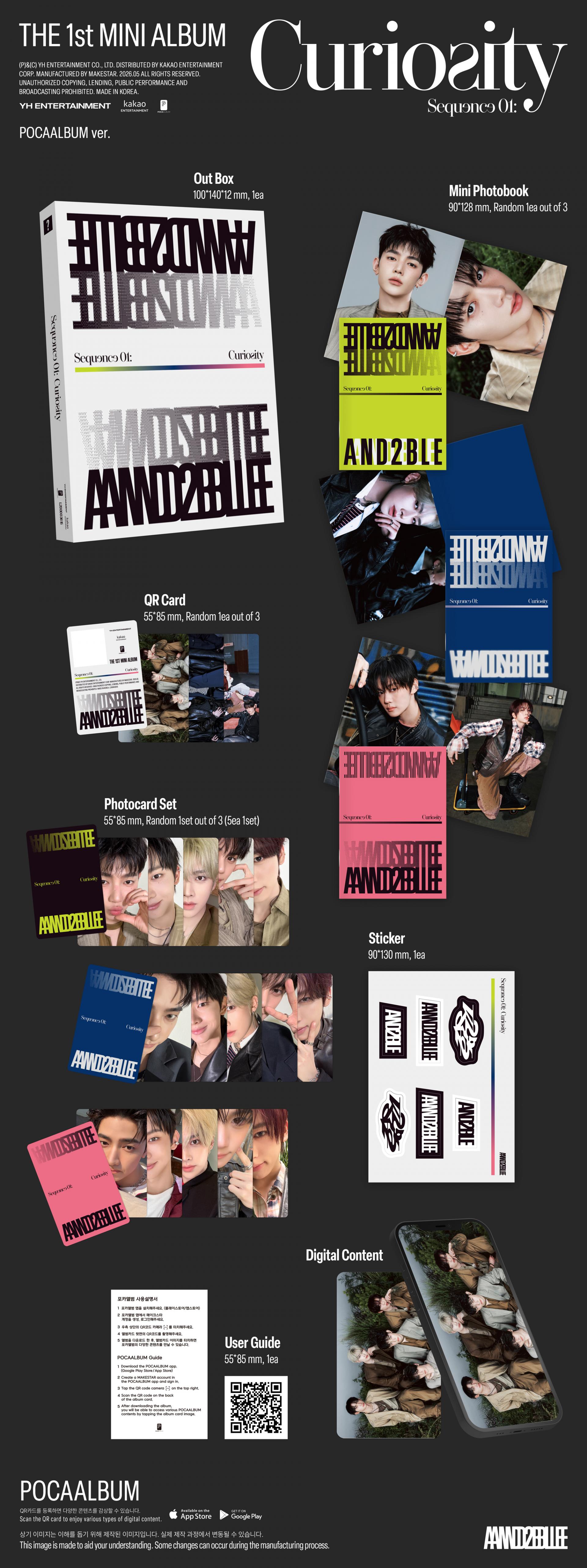 (PRE-ORDER) AND2BLE - 1st Mini Album [Sequence 01: Curiosity] (POCAALBUM Ver.)