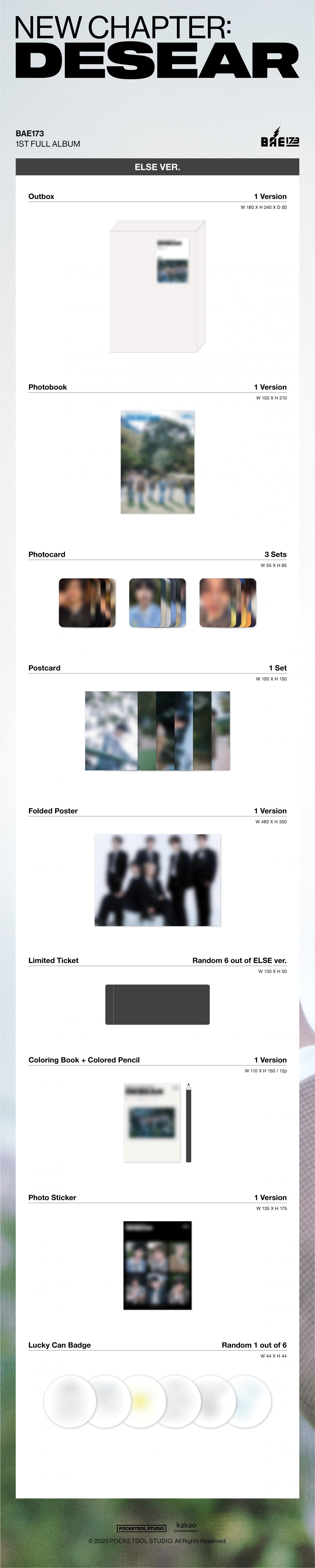 BAE173 - 1st Album [NEW CHAPTER : DESEAR] (ELSE ver.)