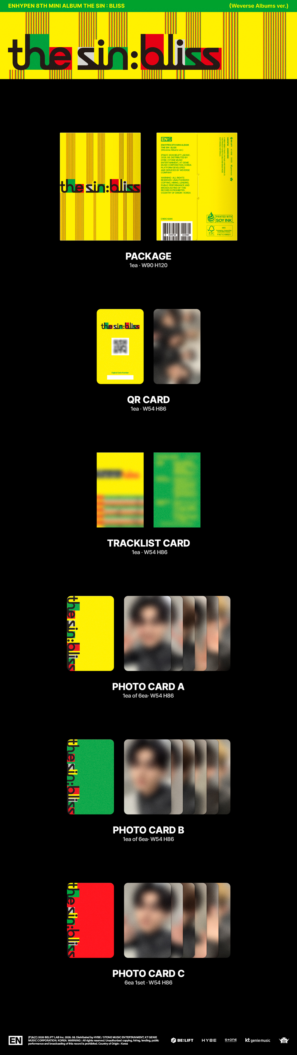 (PRE-ORDER) ENHYPEN - THE SIN : BLISS (Weverse Albums ver.)